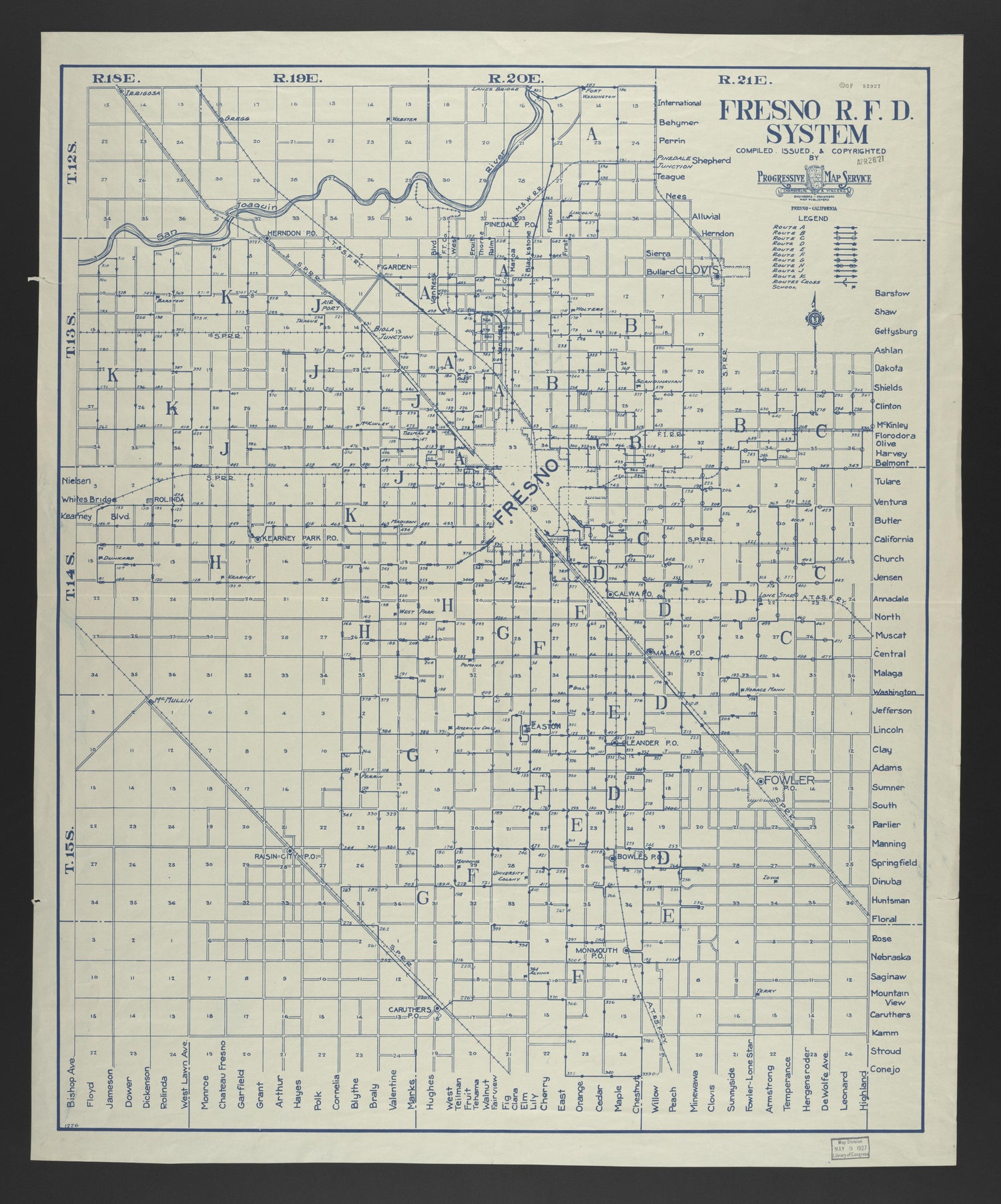 CA Drawer 134, Folder 10, Item 01 from Maps of California--counties Fresno 1914-1937 by Relic Map Company