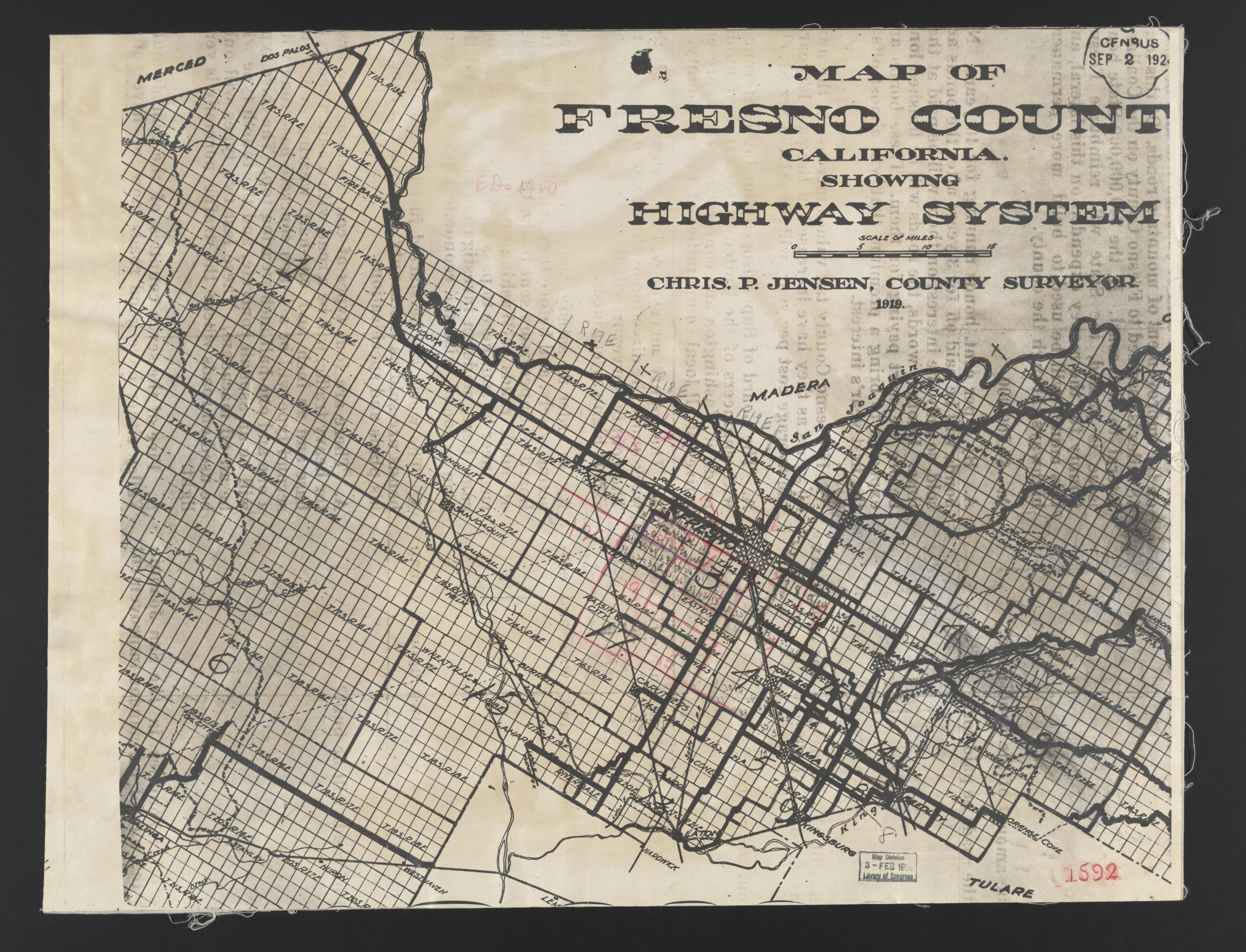 CA Drawer 134, Folder 07, Item 01 from Maps of California--counties Fresno 1914-1937 by Relic Map Company