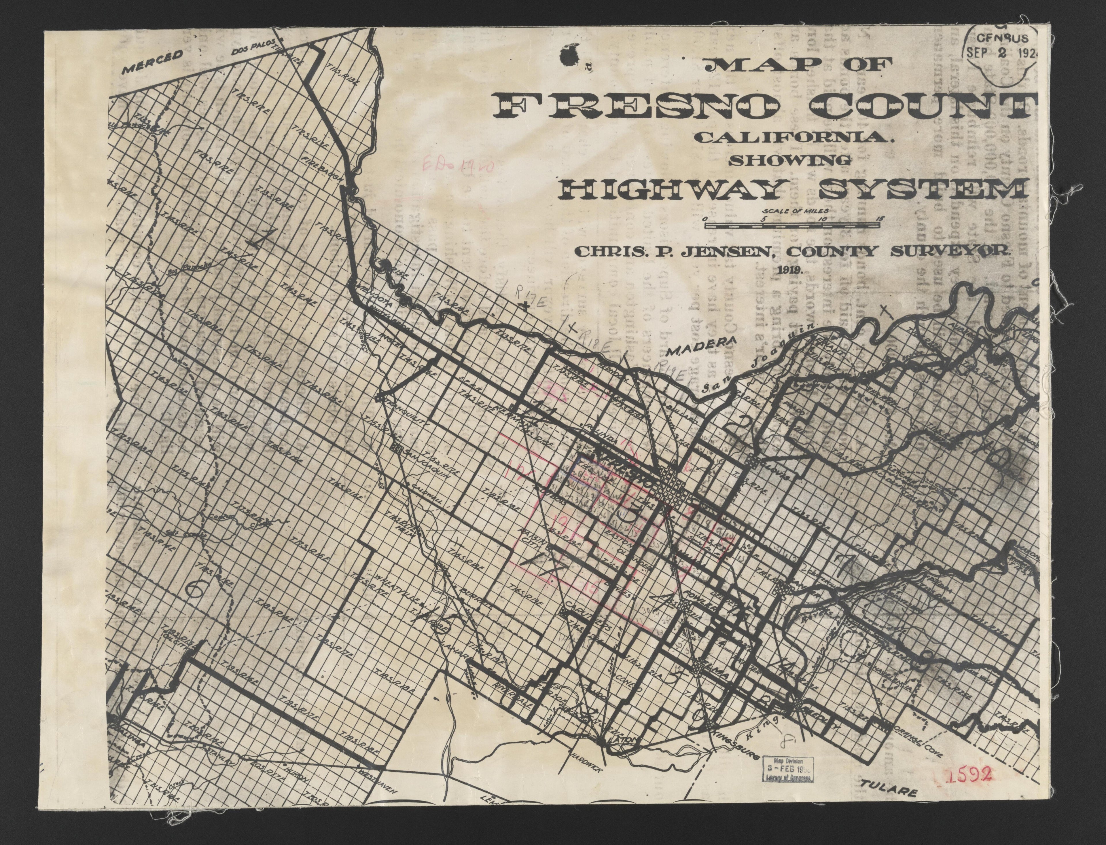 CA Drawer 134, Folder 07, Item 01 from Maps of California--counties Fresno 1914-1937 by Relic Map Company
