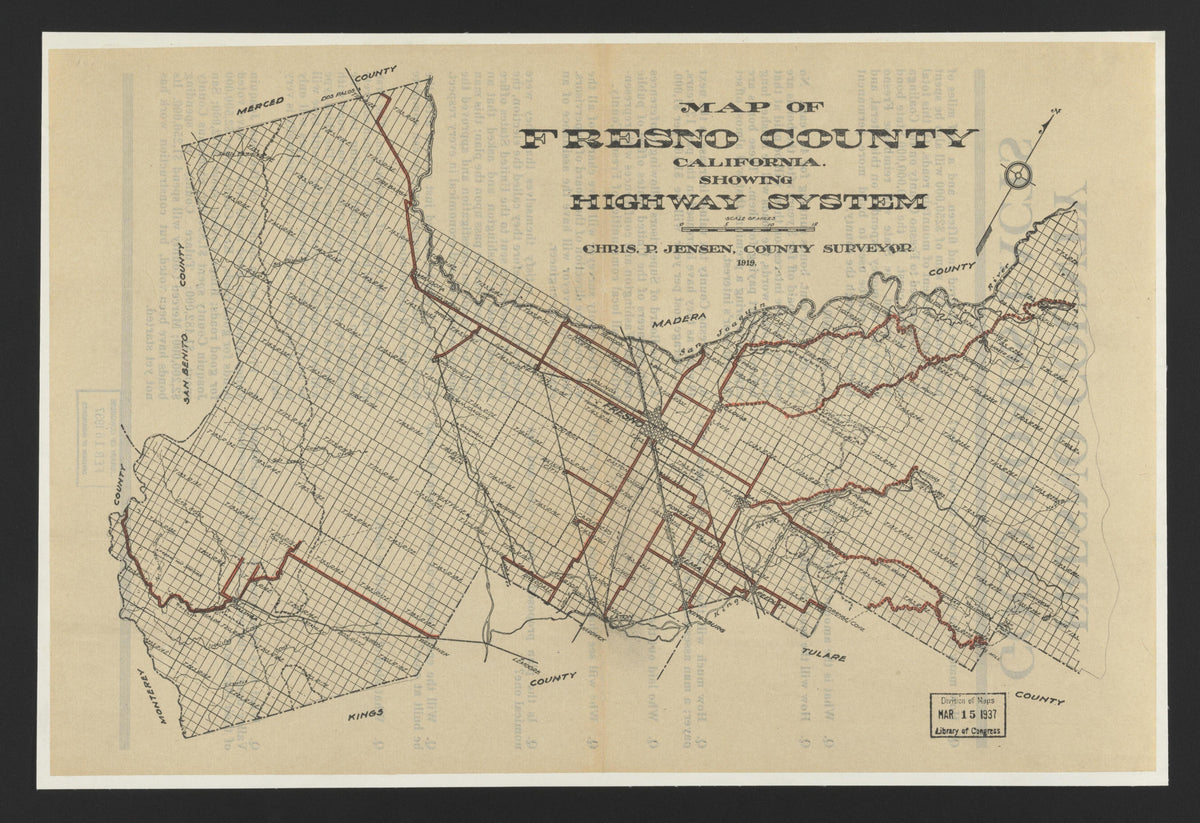 CA Drawer 134, Folder 04, Item 01 from Maps of California--counties Fresno 1914-1937 by Relic Map Company