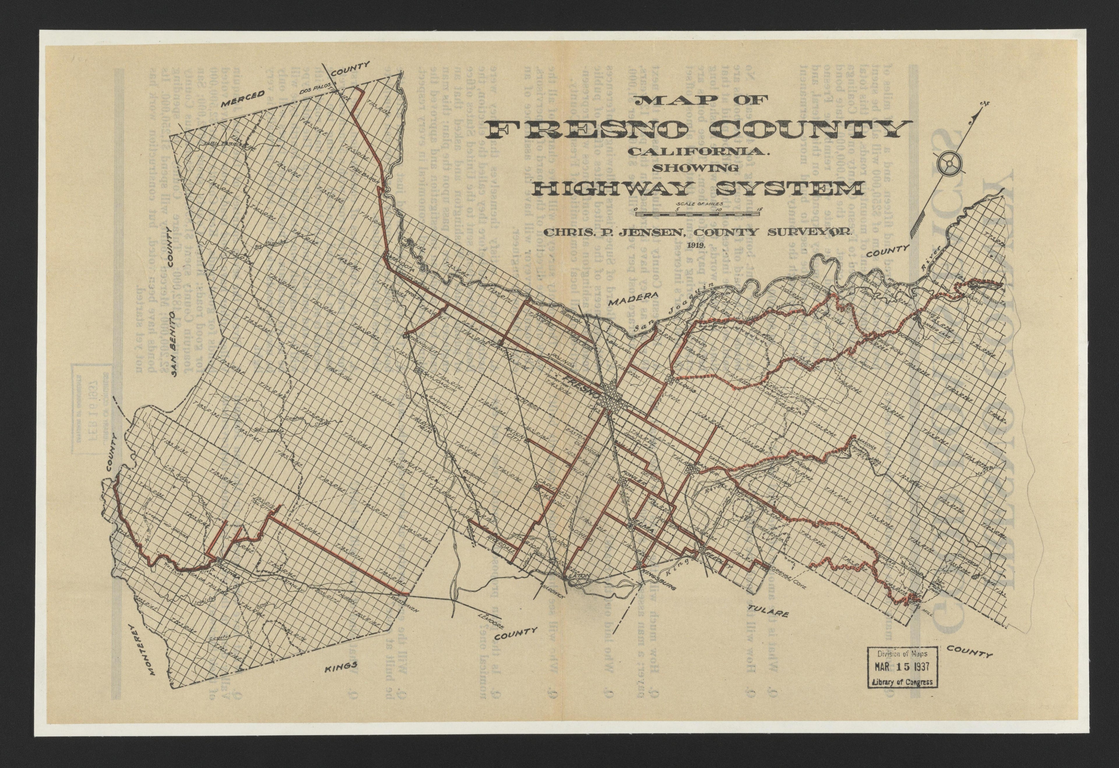 CA Drawer 134, Folder 04, Item 01 from Maps of California--counties Fresno 1914-1937 by Relic Map Company