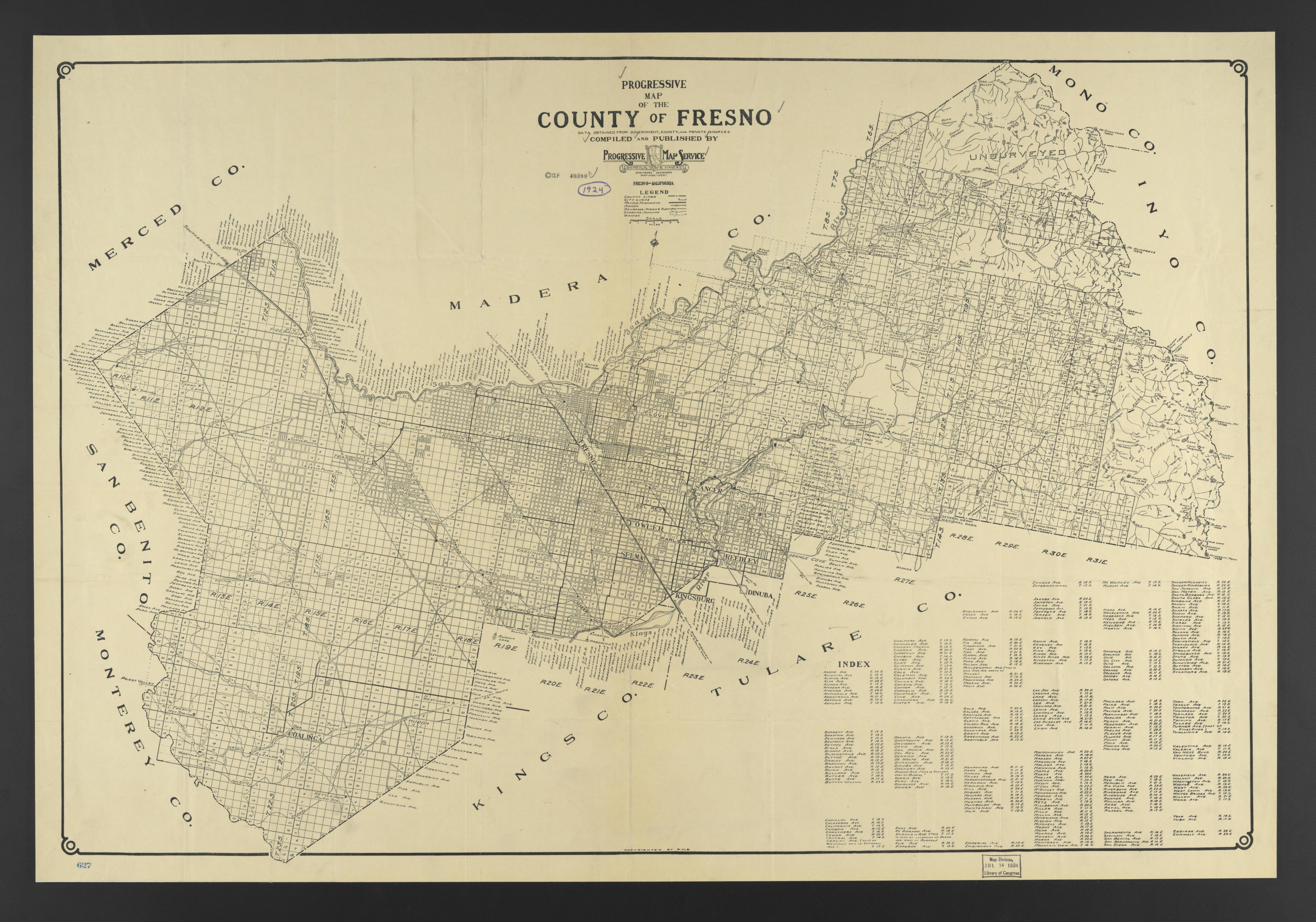 CA Drawer 134, Folder 05, Item 02 from Maps of California--counties Fresno 1914-1937 by Relic Map Company