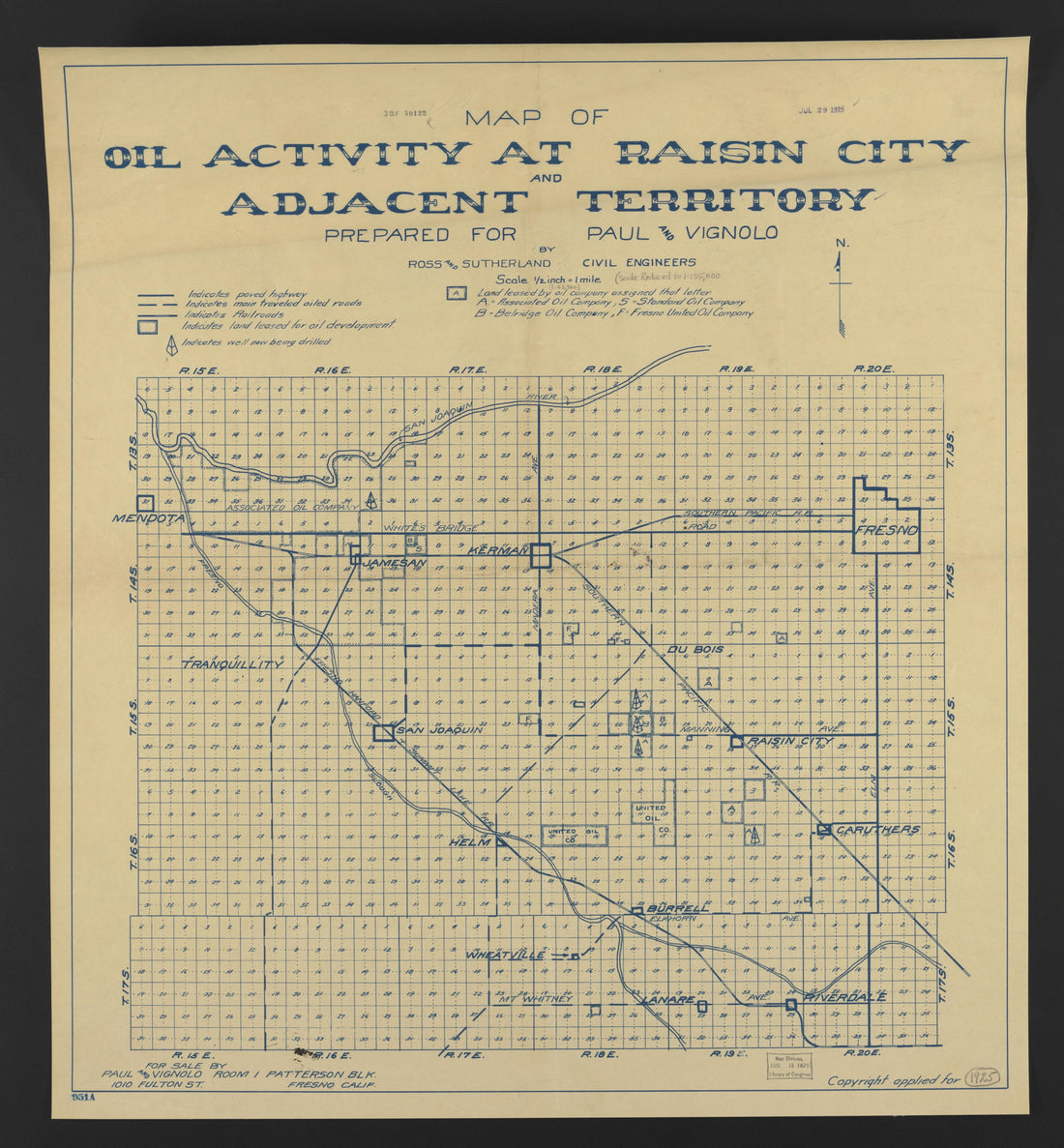 This old map of California, Fresno County,  was created by  in 1914