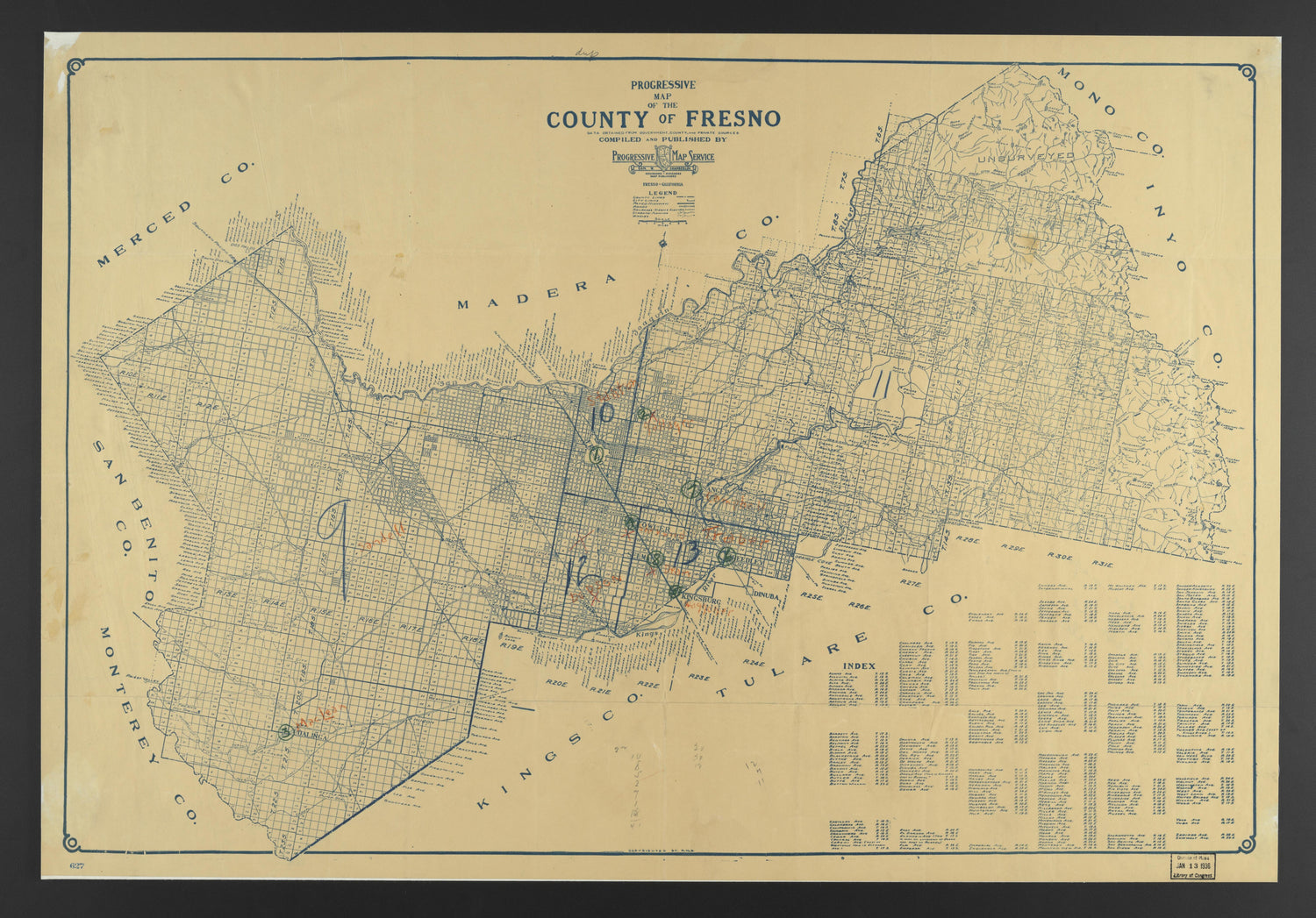 CA Drawer 134, Folder 05, Item 01 from Maps of California--counties Fresno 1914-1937 by Relic Map Company