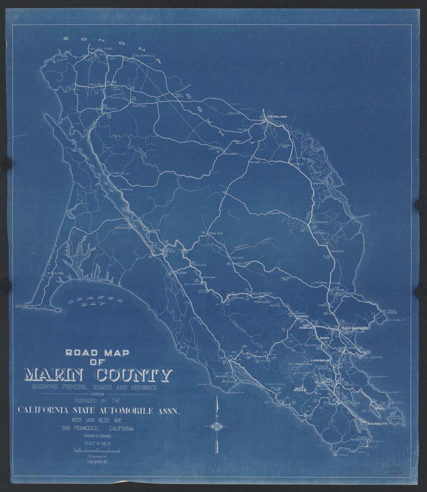 CA Drawer 161, Folder 08, Item 01 from Maps of California--counties Marin 1850-1939 by Relic Map Company