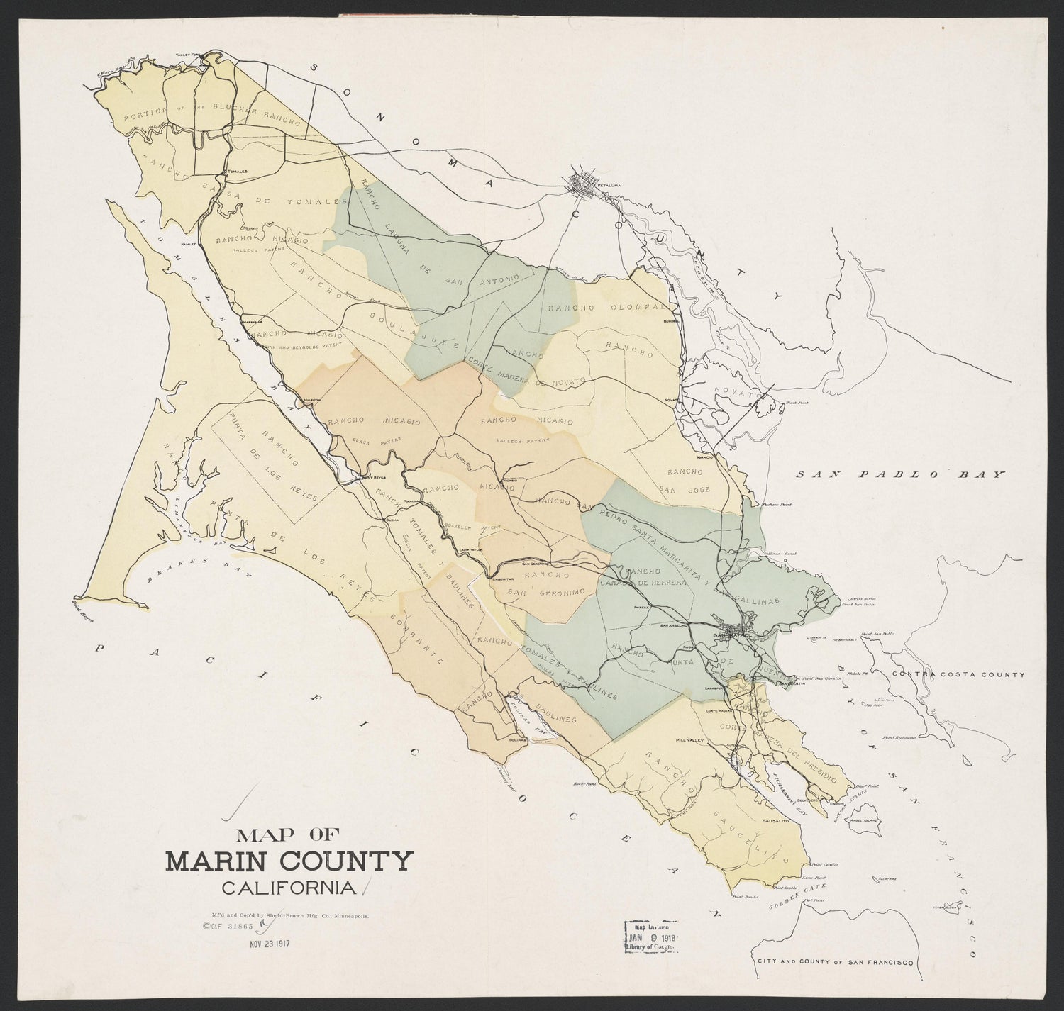 CA Drawer 161, Folder 07, Item 01 from Maps of California--counties Marin 1850-1939 by Relic Map Company