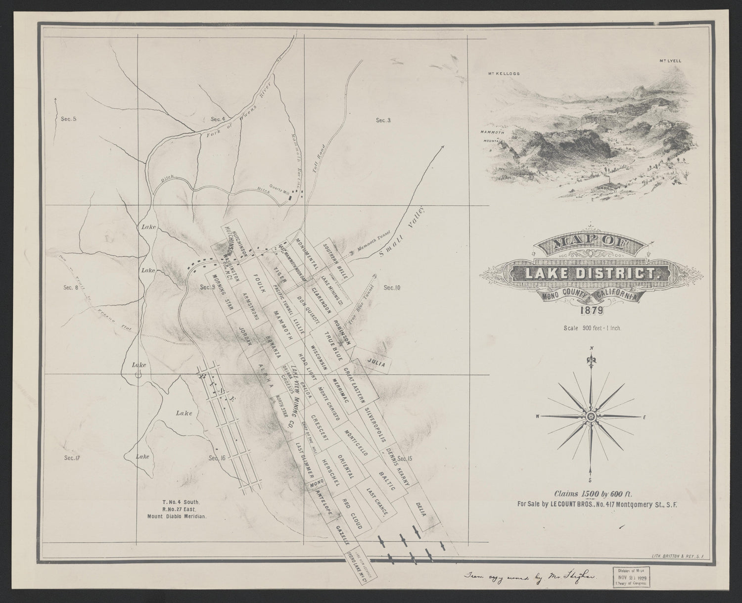 This old map of California, Mono County,  was created by  in 1861