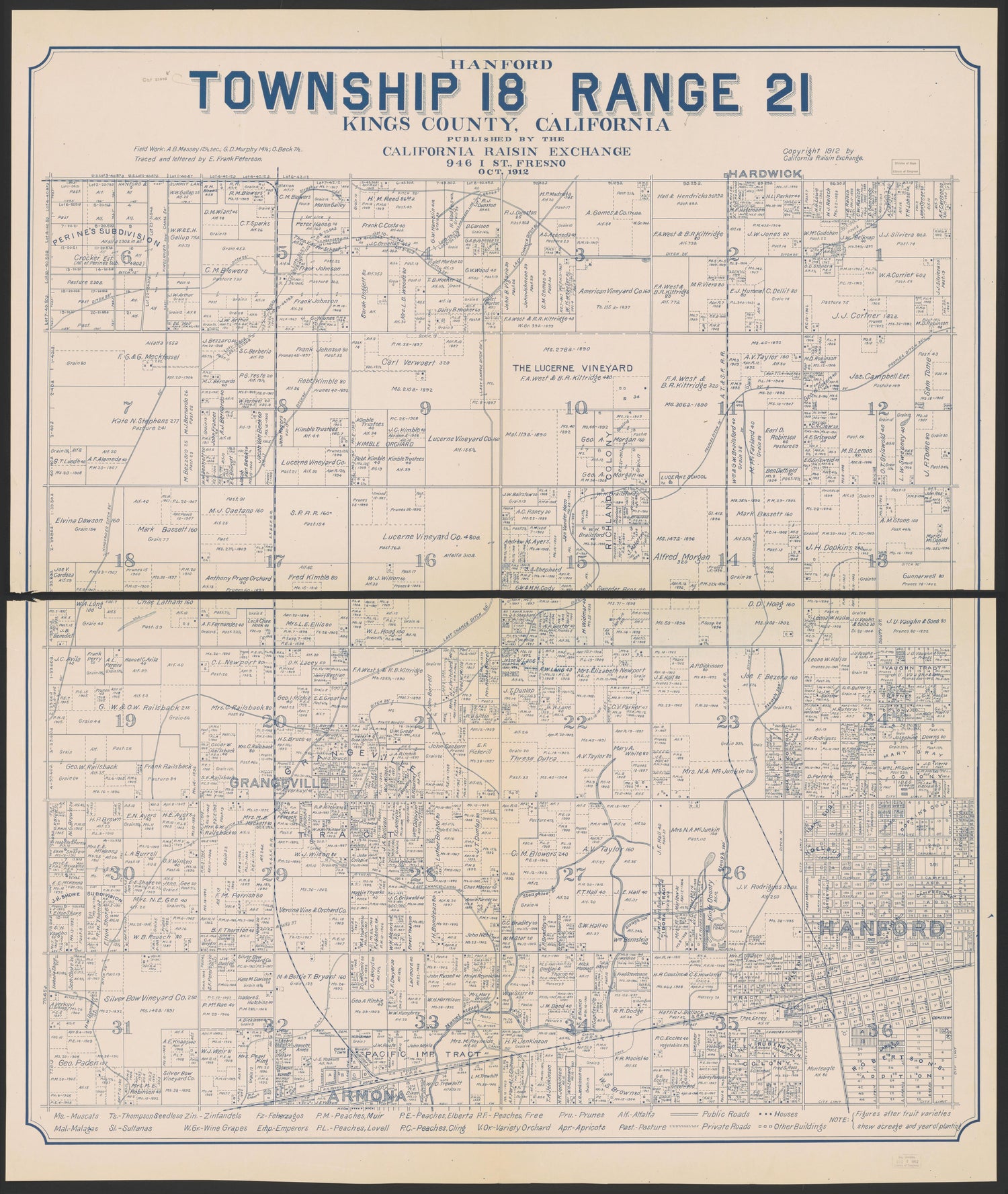This old map of California, Kings County,  was created by  in 1893