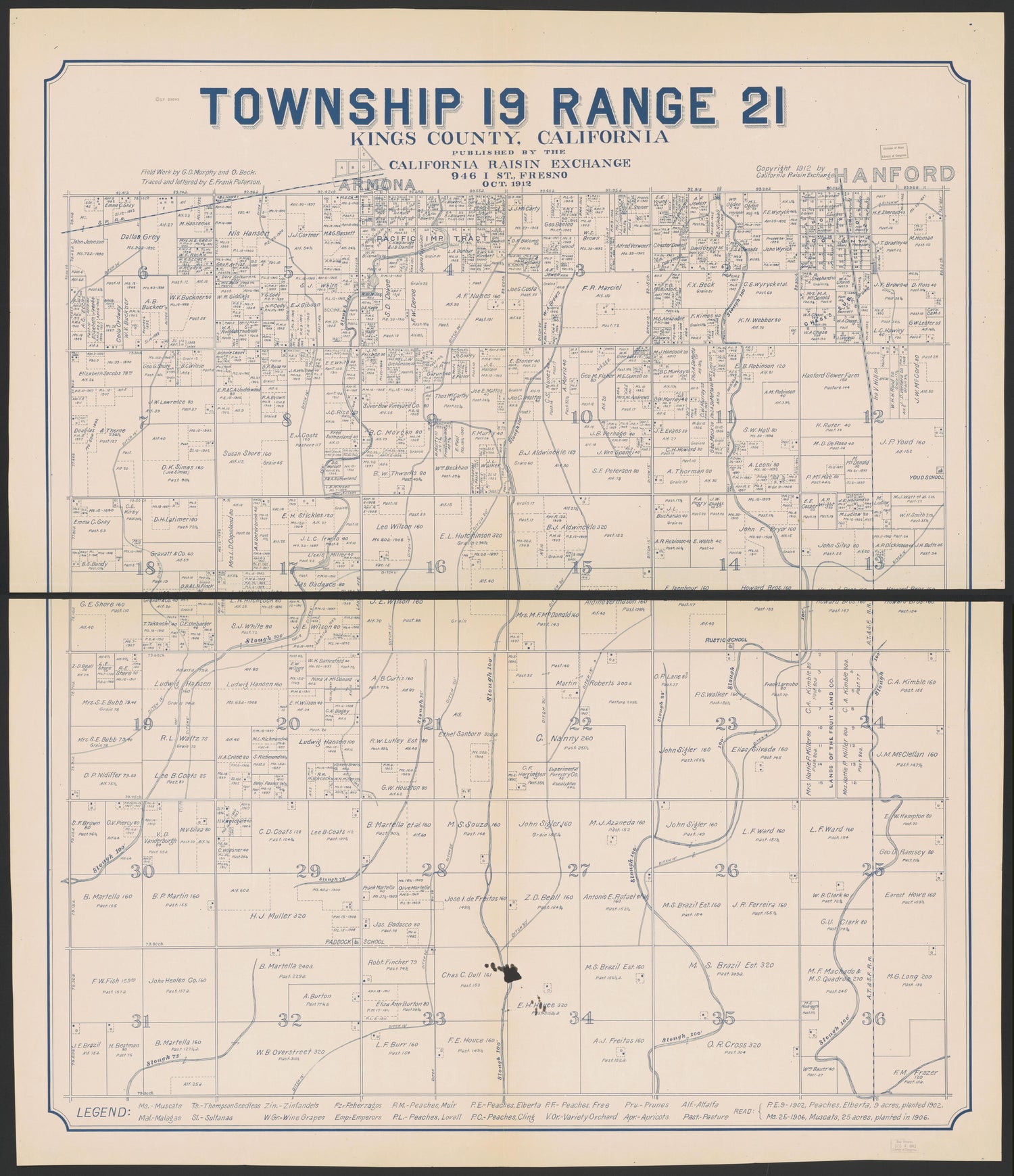 This old map of California, Kings County,  was created by  in 1893