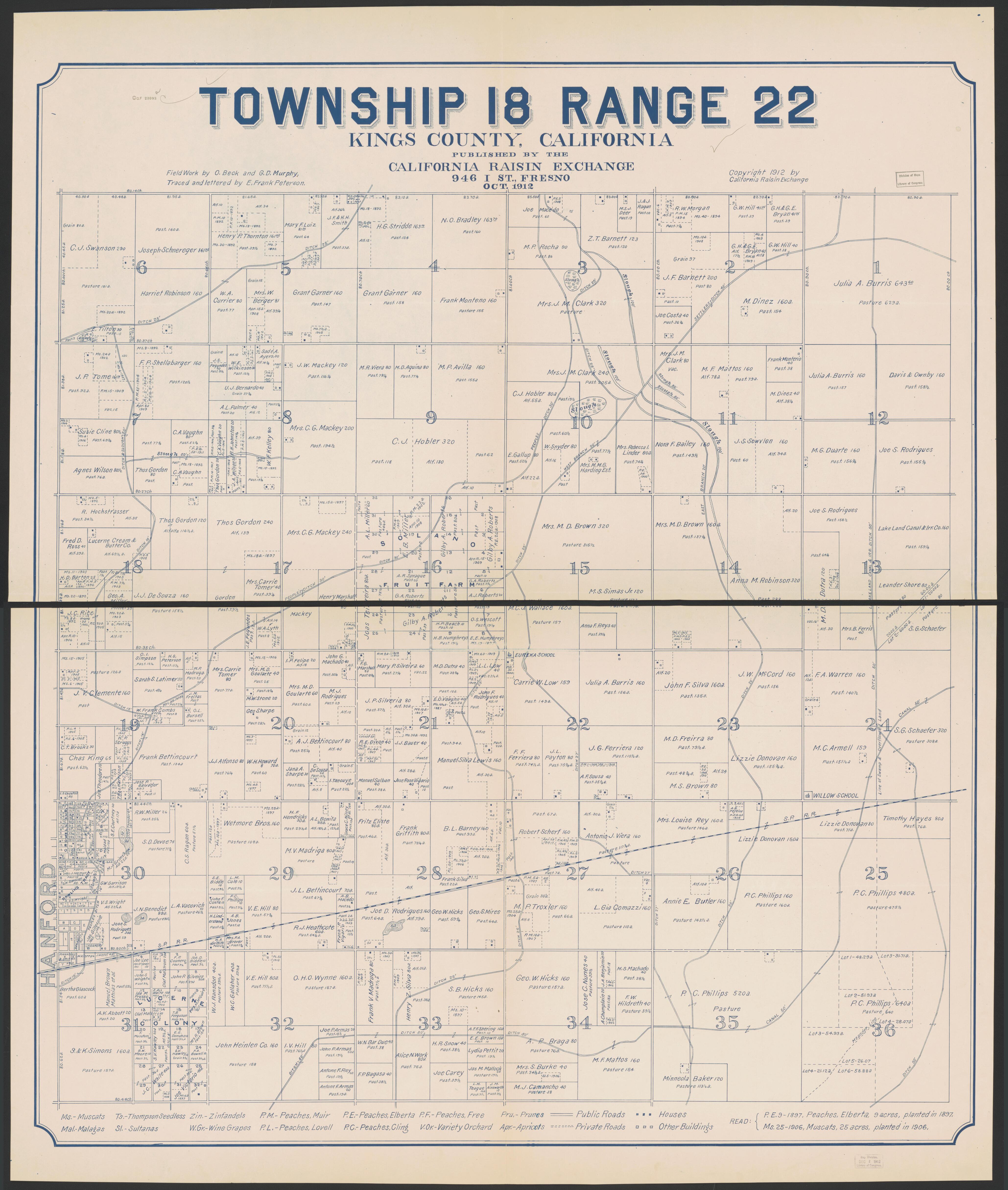 This old map of California, Kings County,  was created by  in 1893