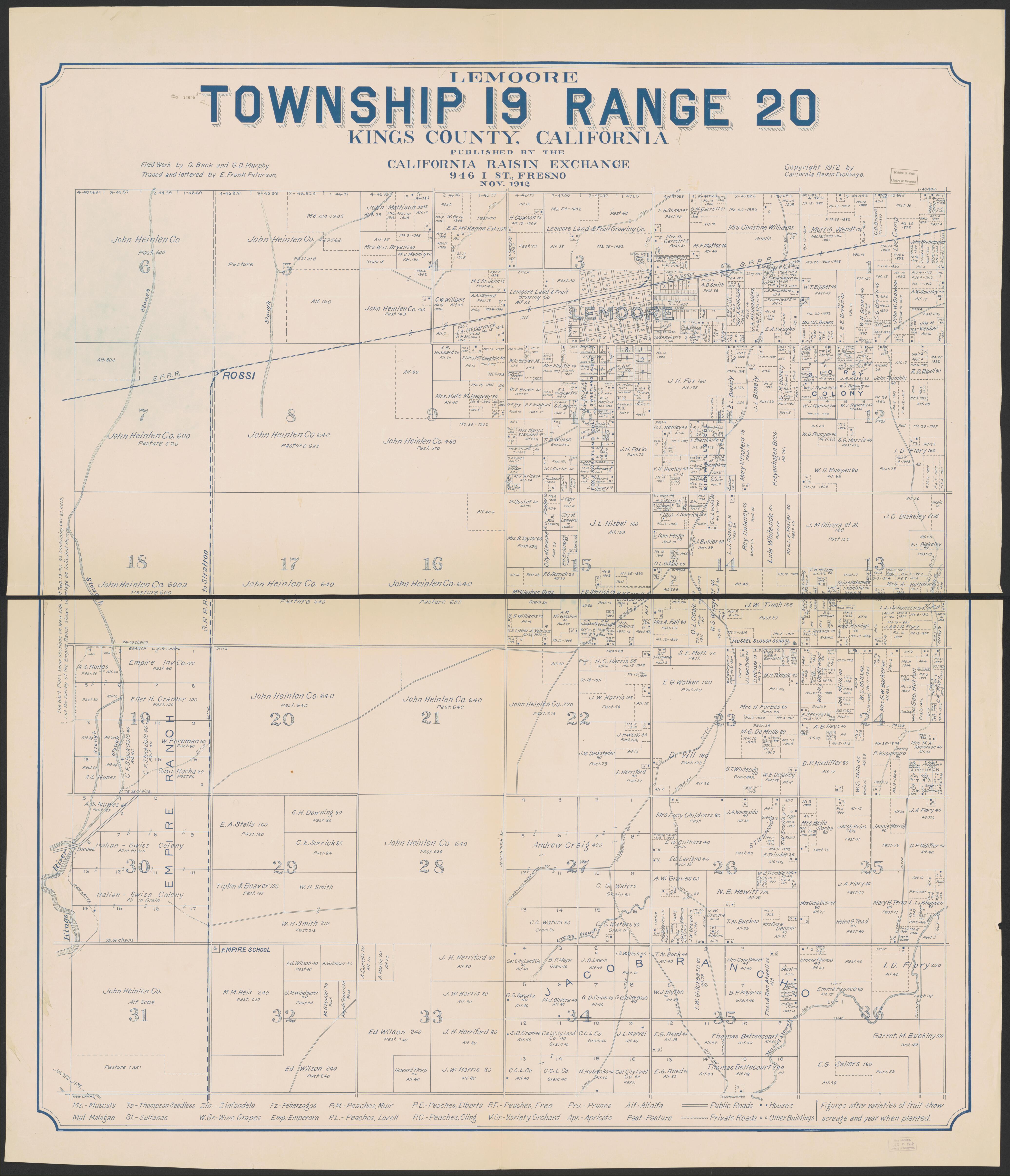 This old map of California, Kings County,  was created by  in 1893
