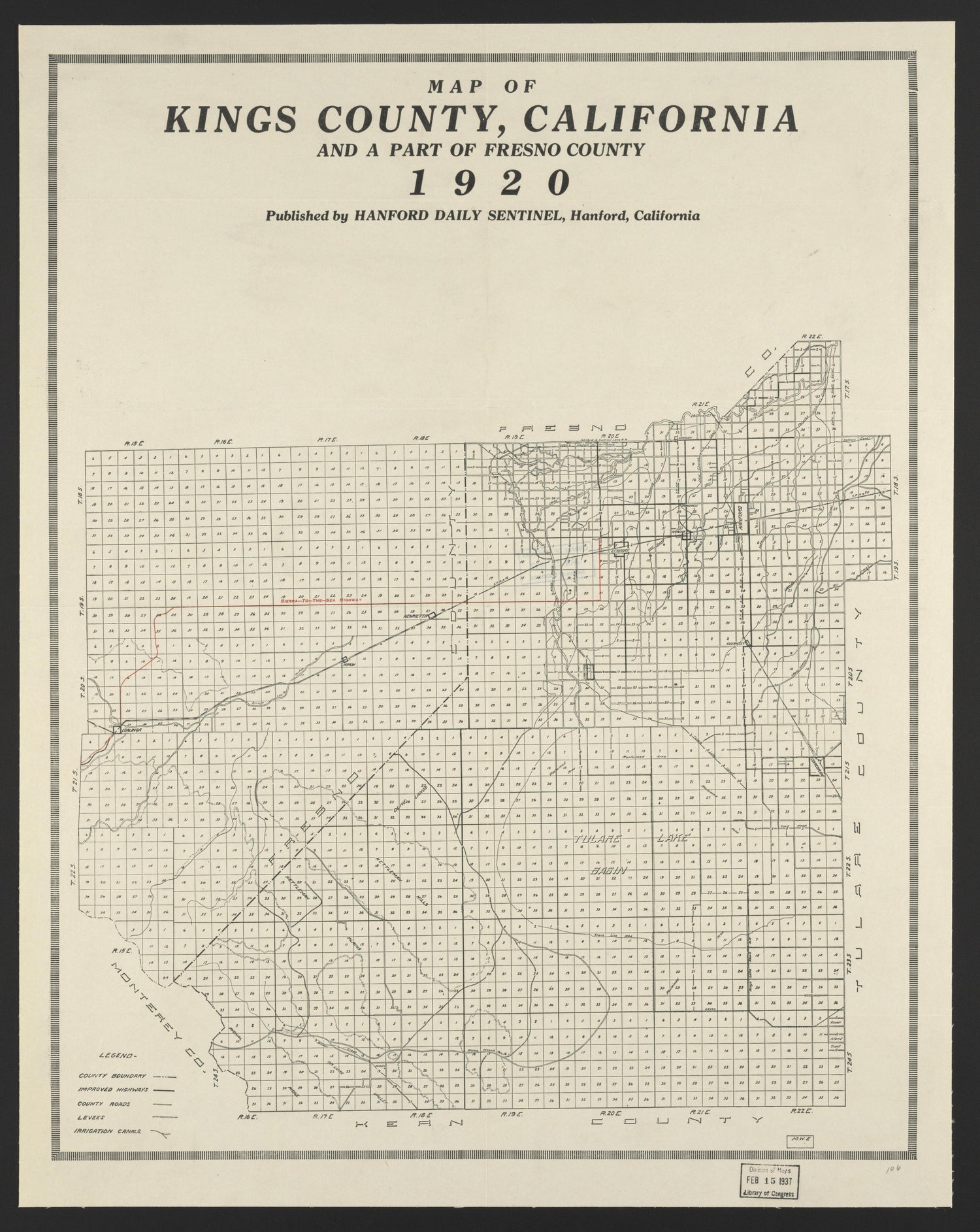 This old map of California, Kings County,  was created by  in 1893