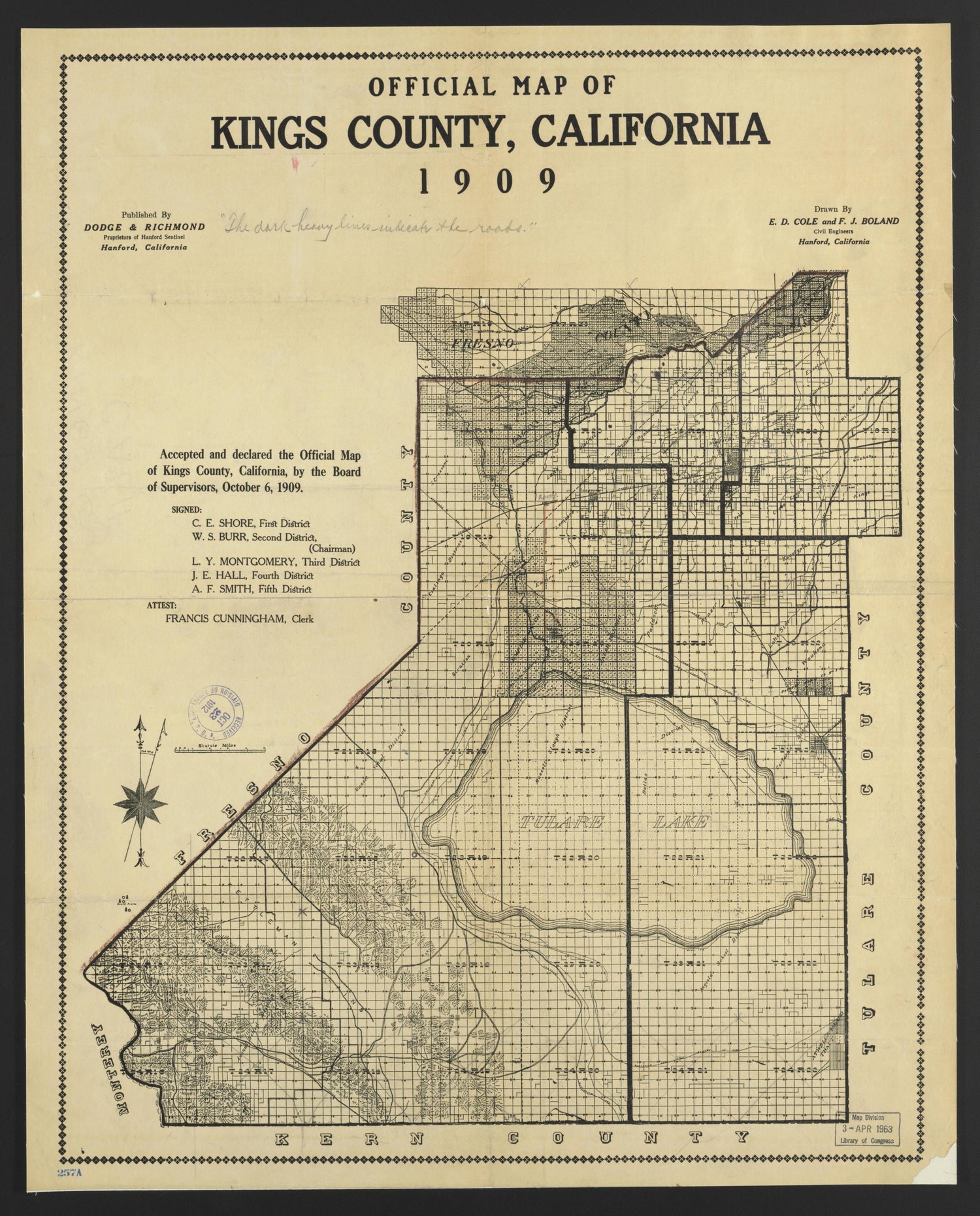 This old map of California, Kings County,  was created by  in 1893