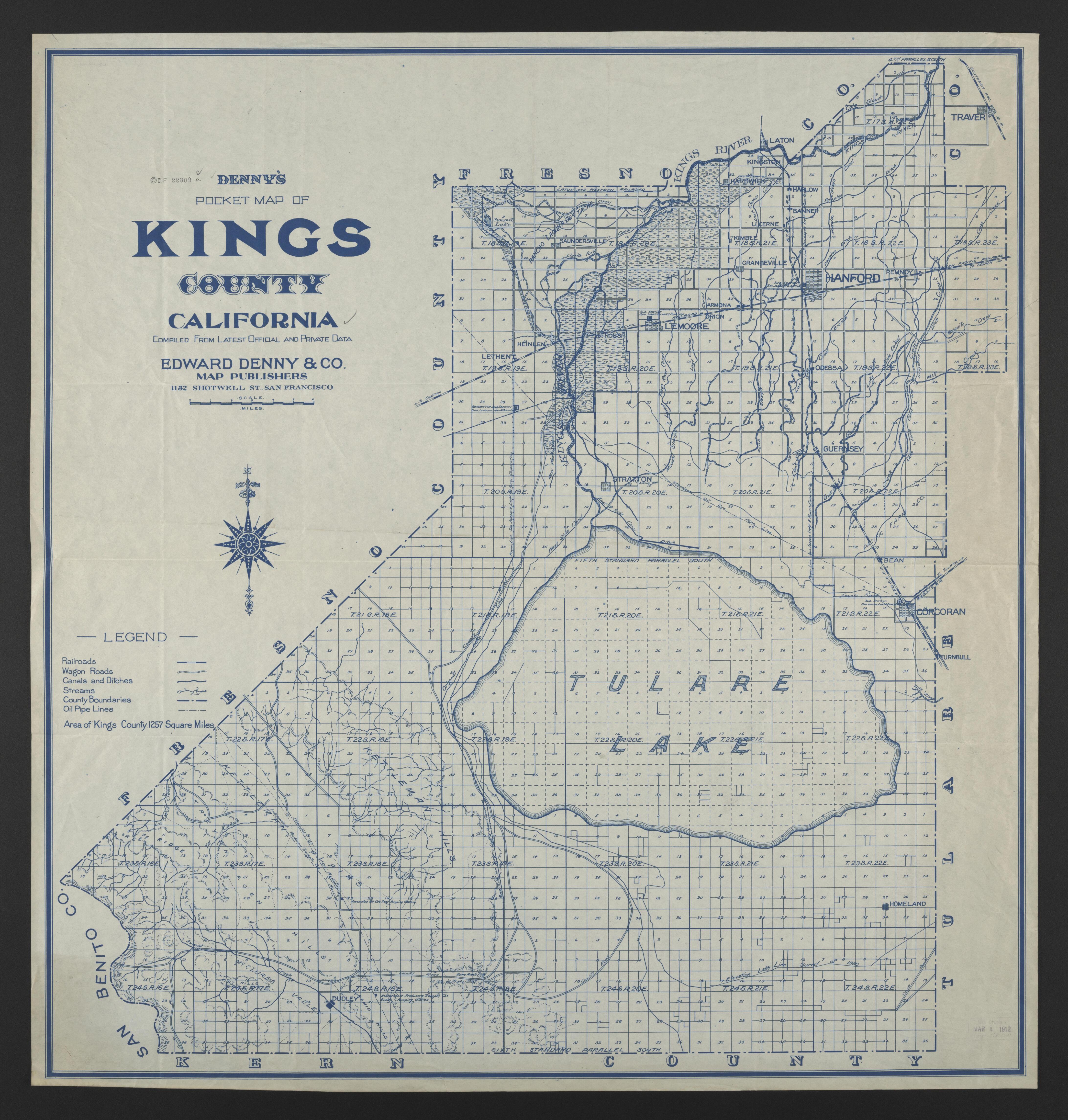 This old map of California, Kings County,  was created by  in 1893