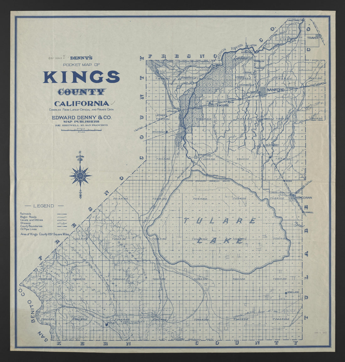 This old map of California, Kings County,  was created by  in 1893