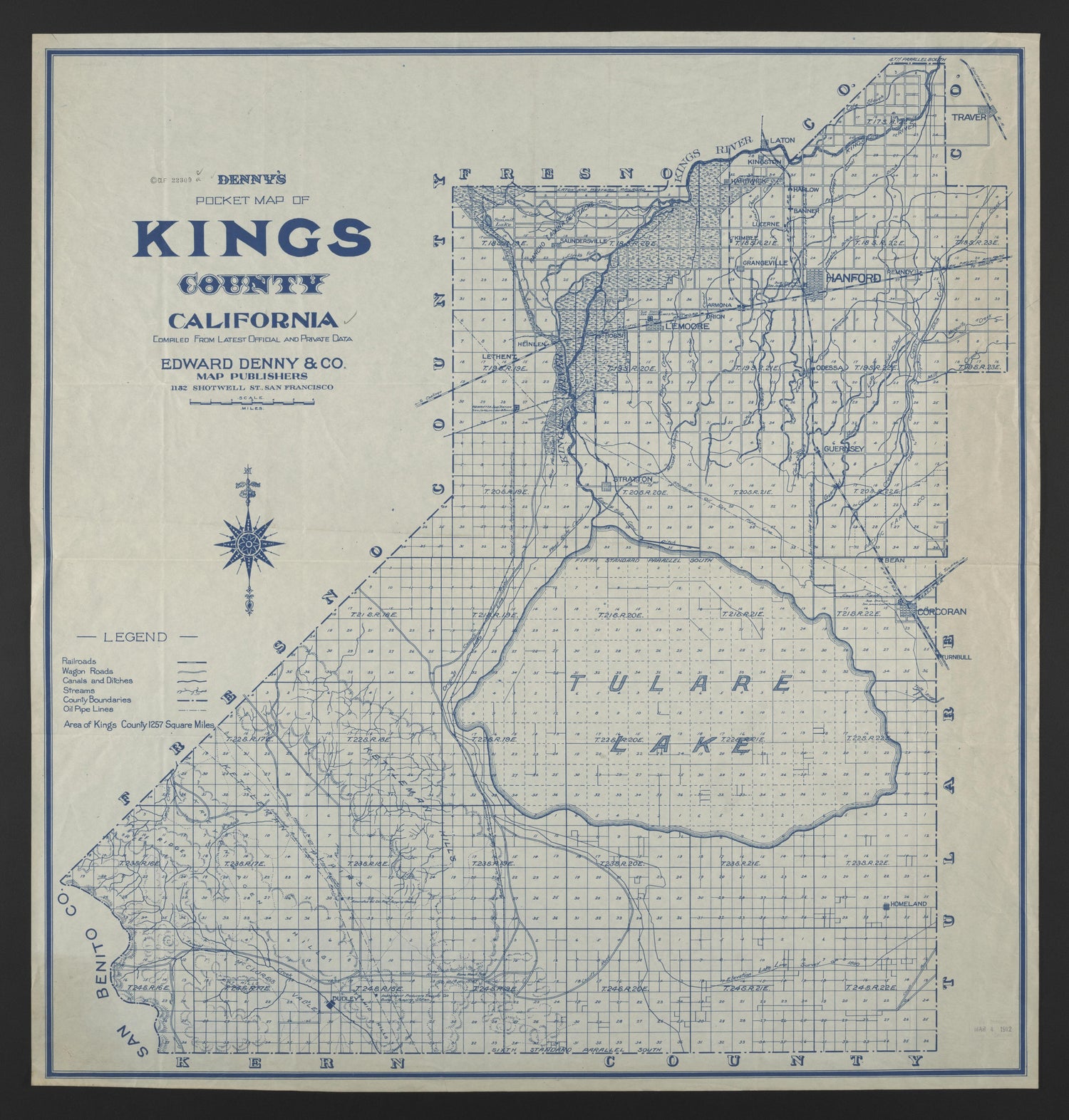 This old map of California, Kings County,  was created by  in 1893