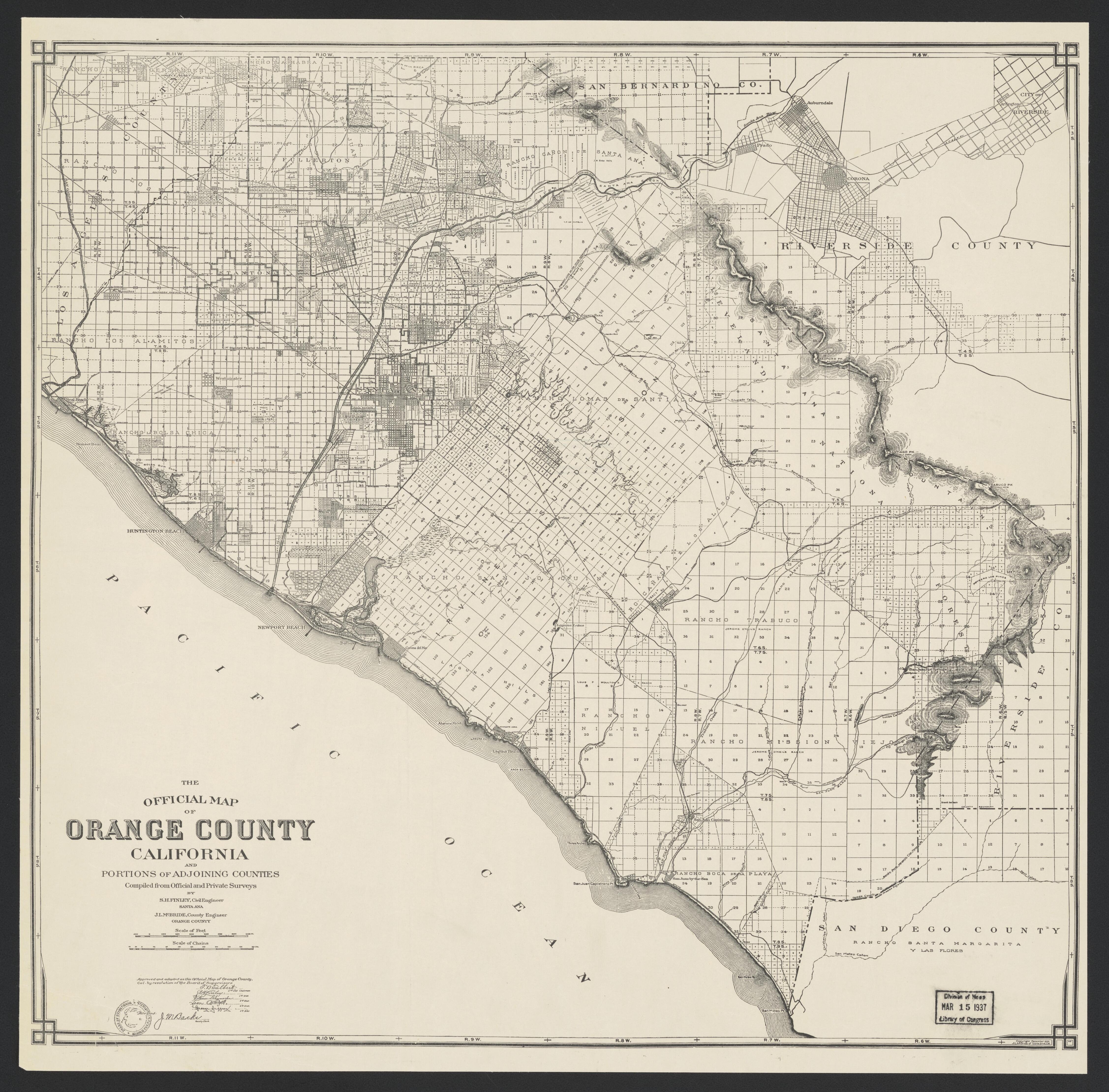 This old map of California, Orange County,  was created by  in 1889