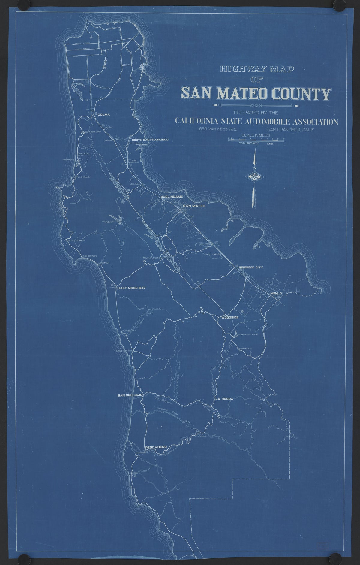 CA Drawer 192, Folder 04, Item 01 (Front) from Maps of California--counties San Mateo to 1939 1856 by Relic Map Company