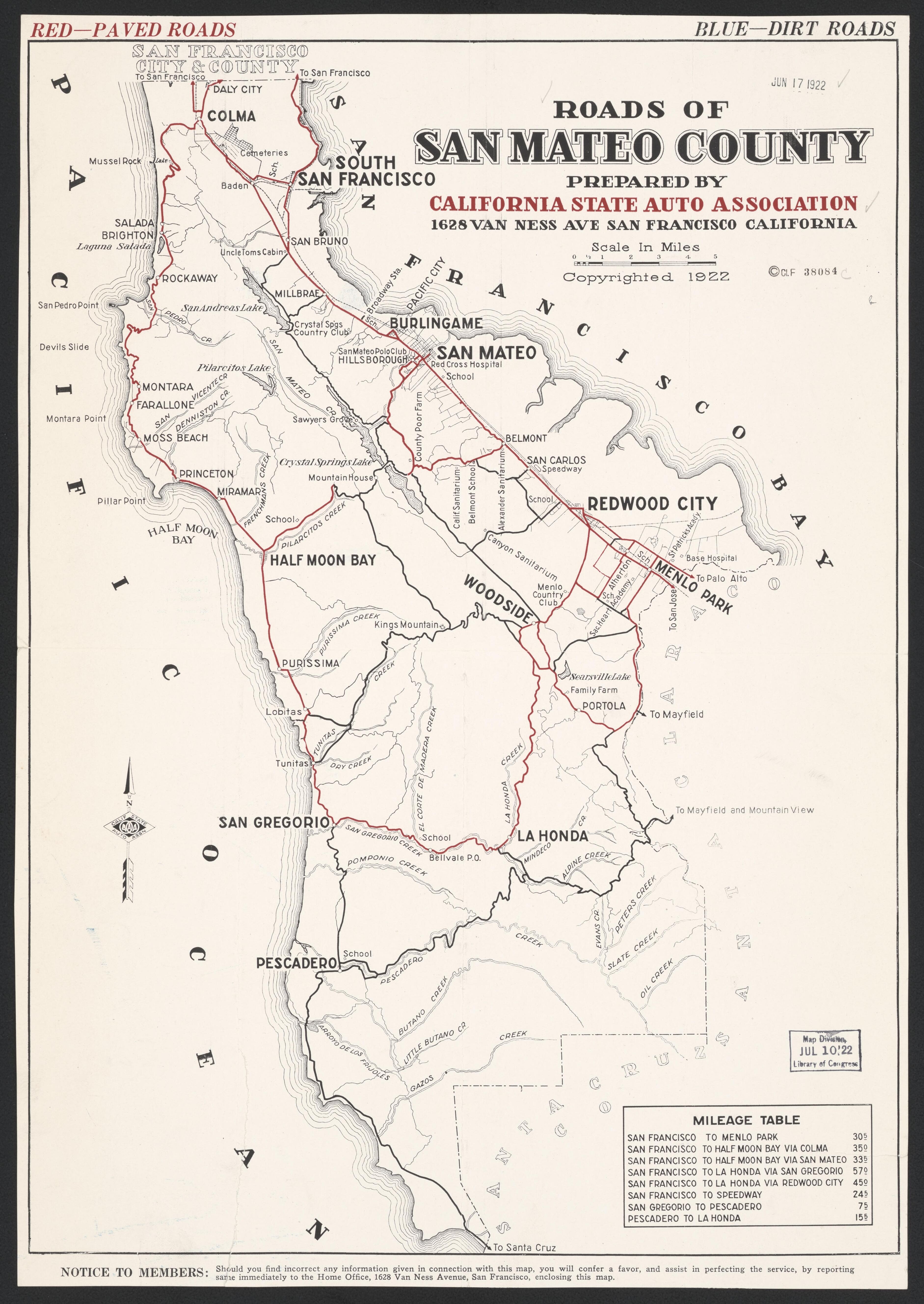 This old map of California, San Mateo County,  was created by  in 1856