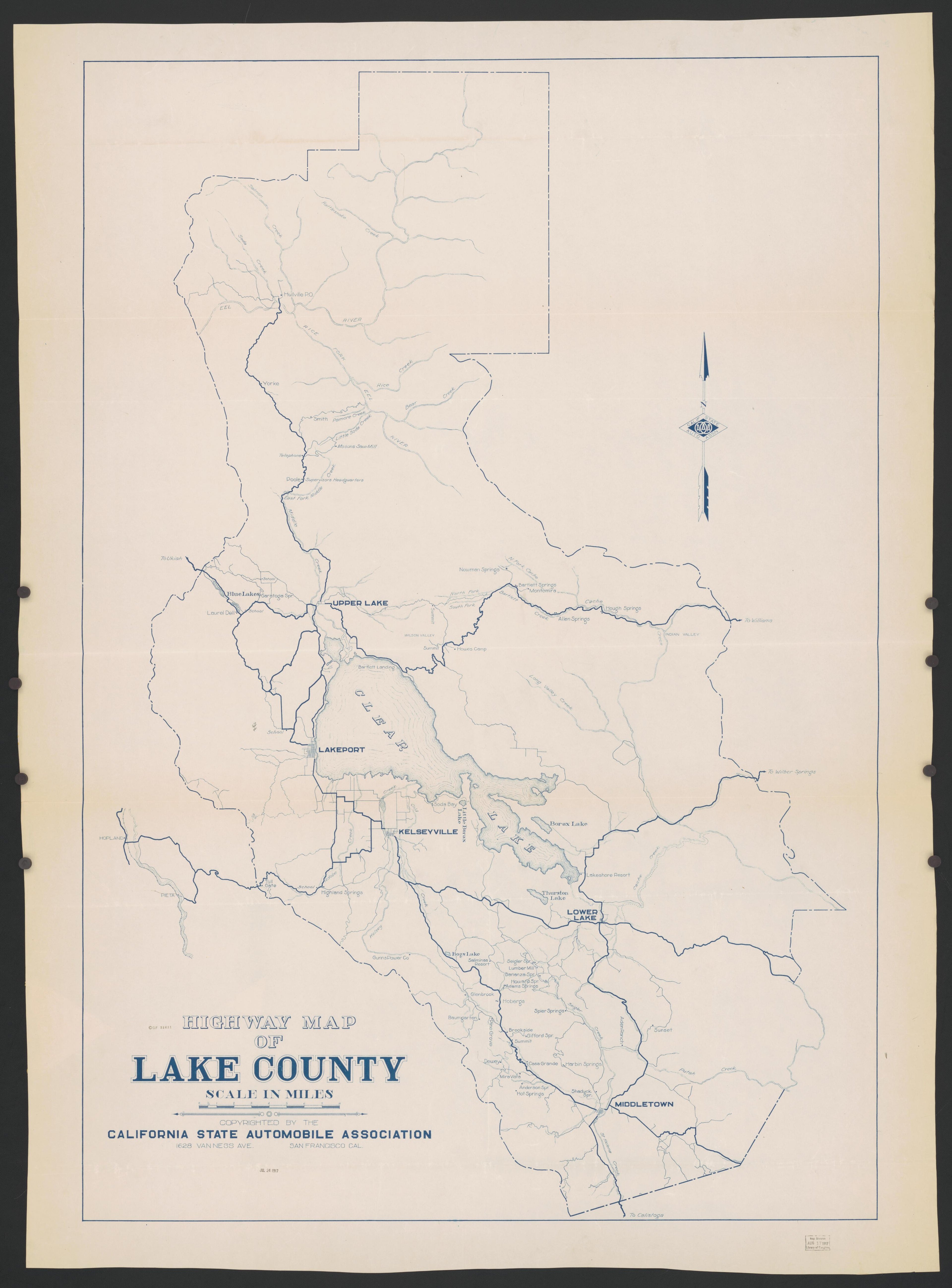 CA Drawer 149, Folder 05, Item 01 (Front) from Maps of California--counties Lake-Lassen to 1937 1861 by Relic Map Company