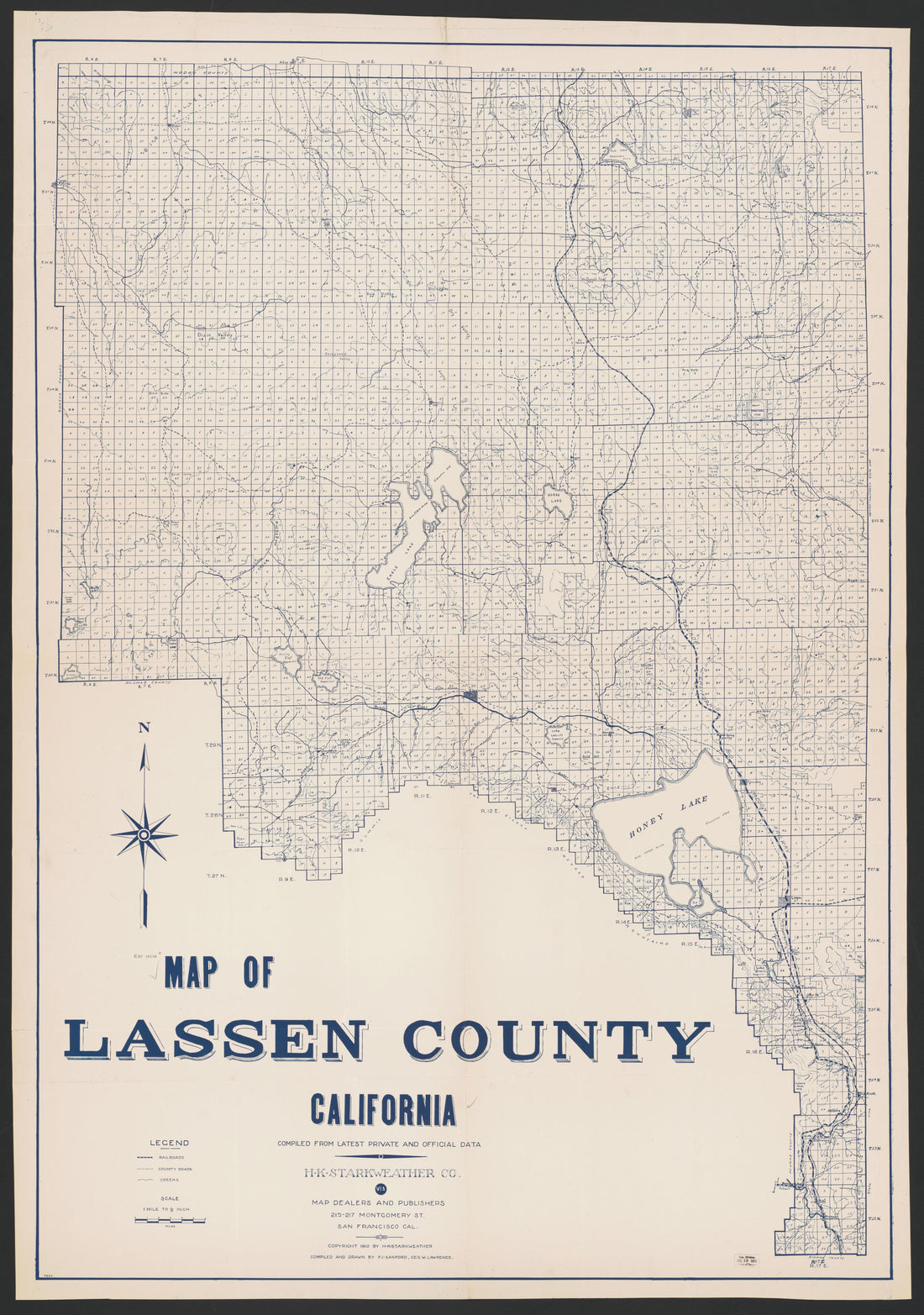 This old map of California, Lake County, Lassen County,  was created by  in 1861