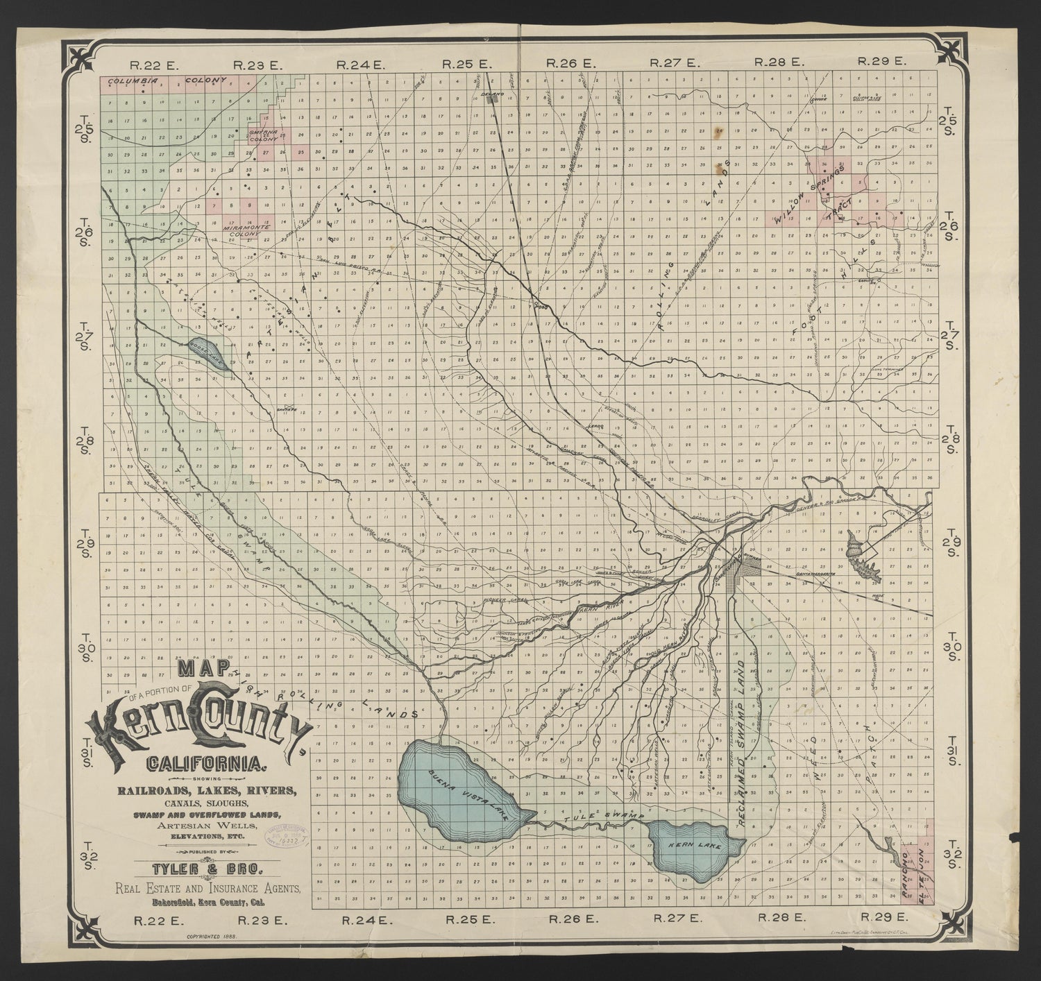 This old map of California, Inyo County, Kern County,  was created by  in 1866