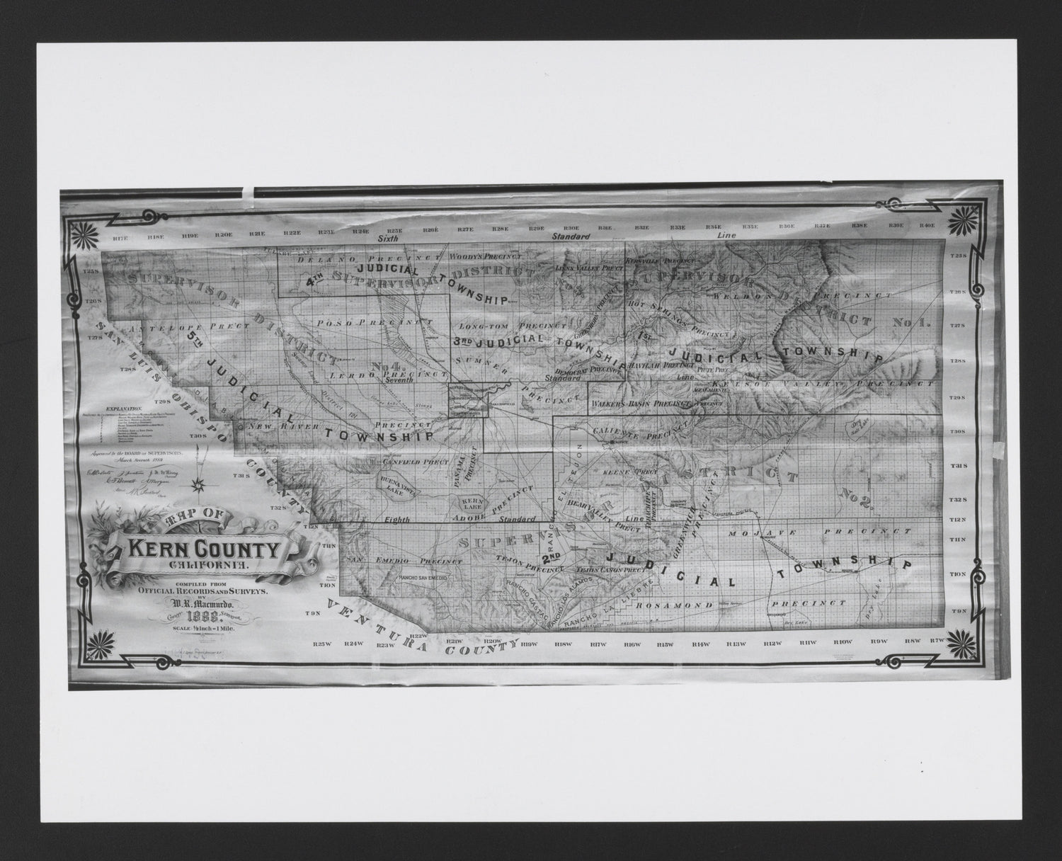 This old map of California, Inyo County, Kern County,  was created by  in 1866