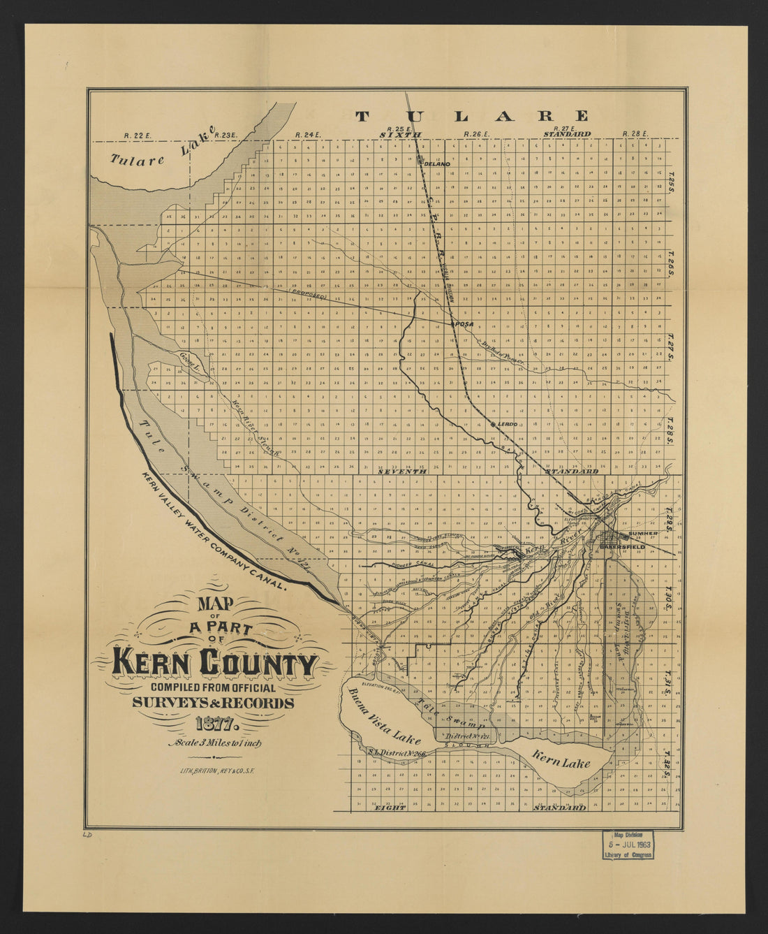 This old map of California, Inyo County, Kern County,  was created by  in 1866