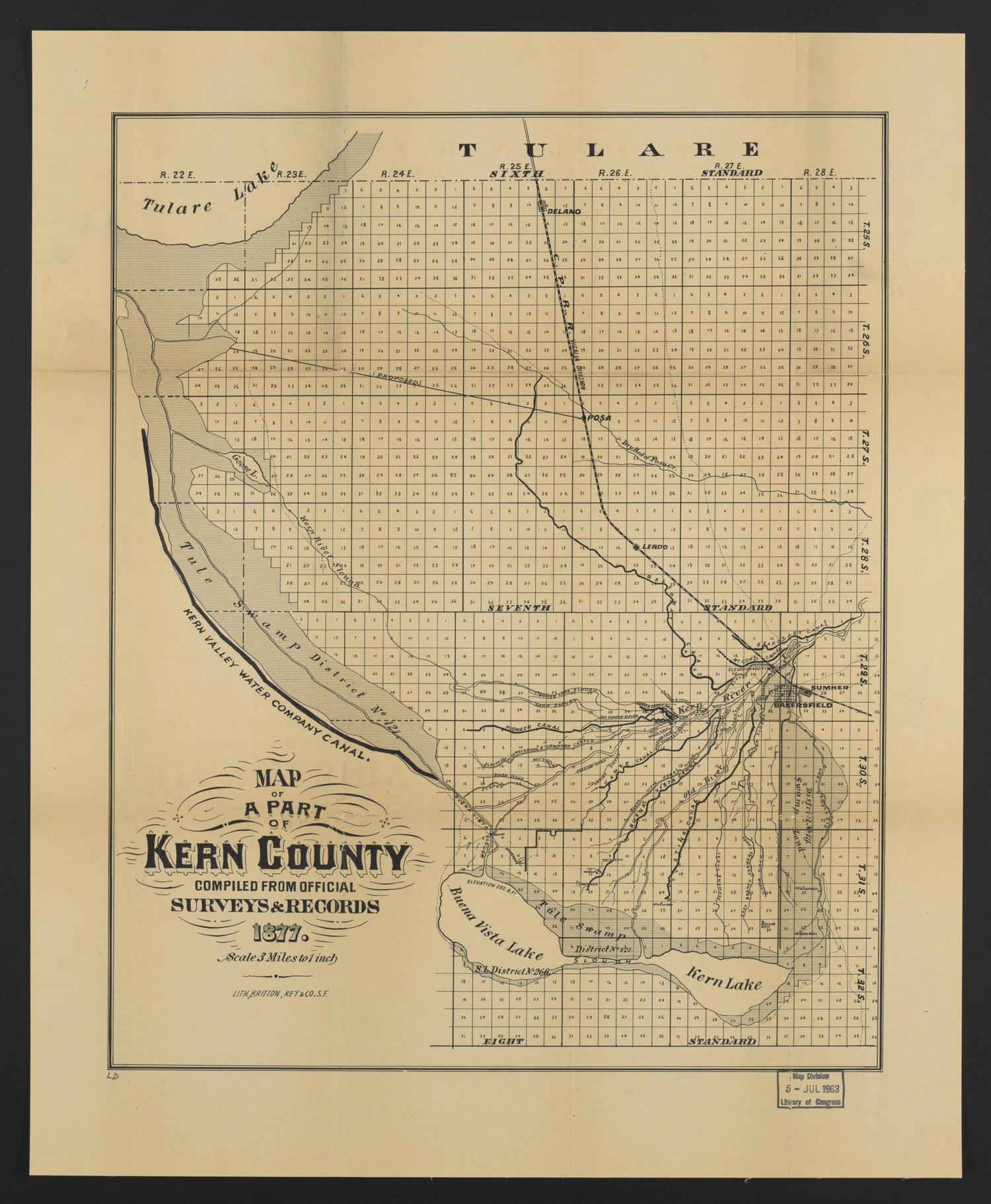 This old map of California, Inyo County, Kern County,  was created by  in 1866