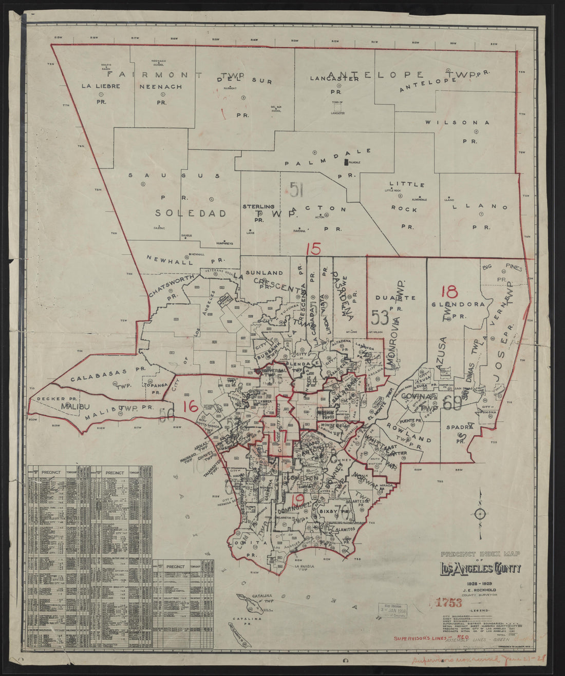 This old map of California, Los Angeles County,  was created by  in 1923