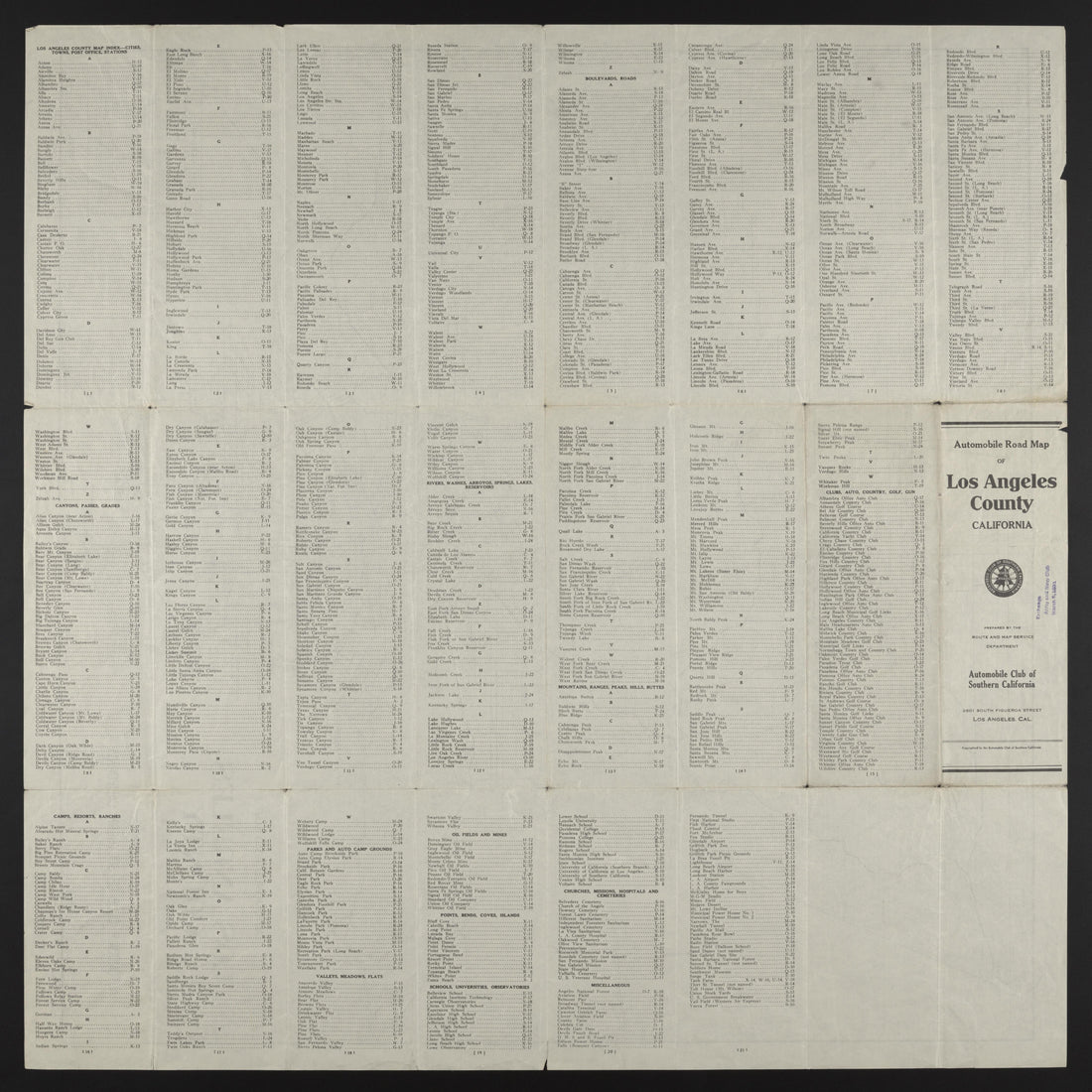 This old map of California, Los Angeles County,  was created by  in 1923