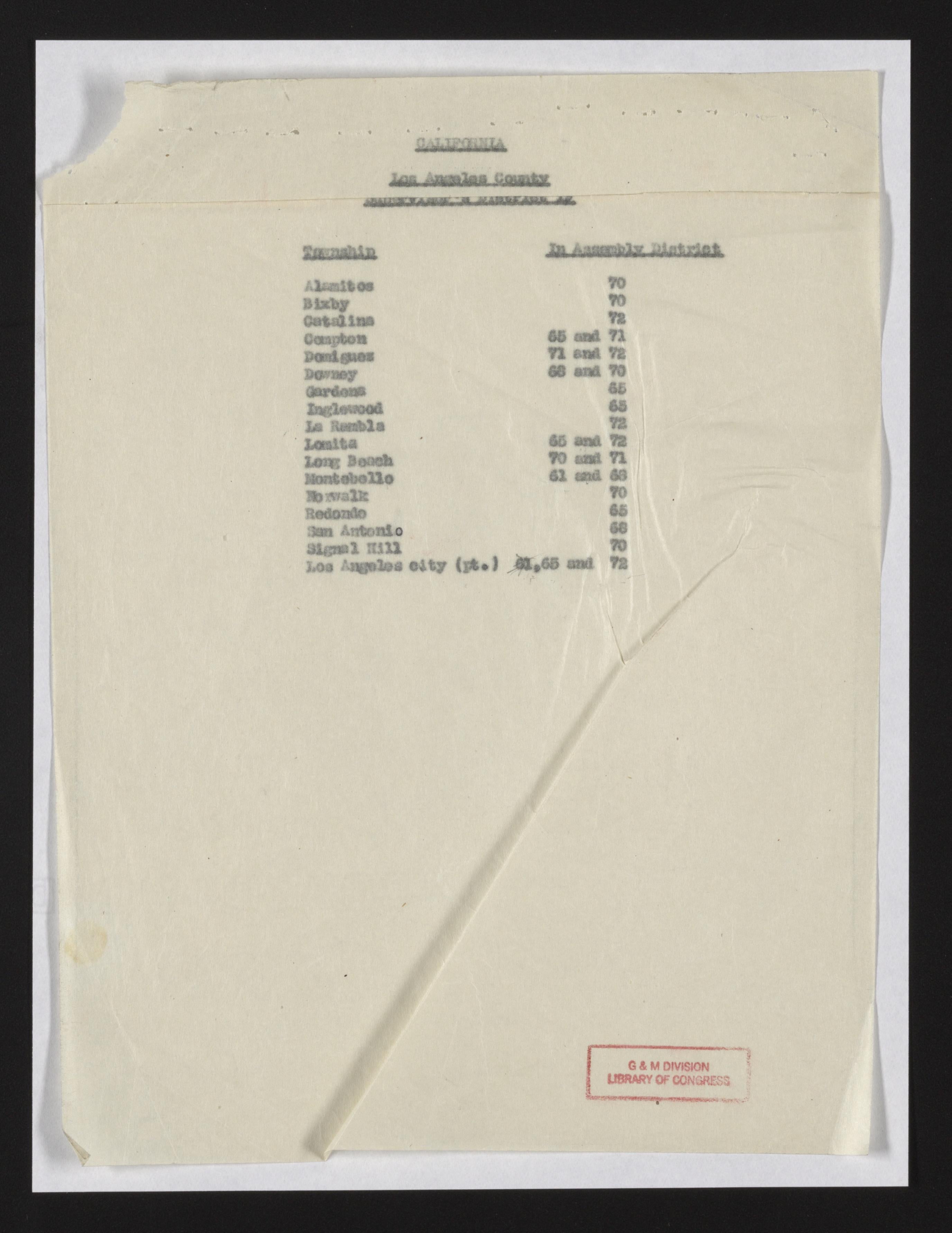 CA Drawer 153, Folder 26, Item 03 from Maps of California--counties Los Angeles 1923-1929 by Relic Map Company