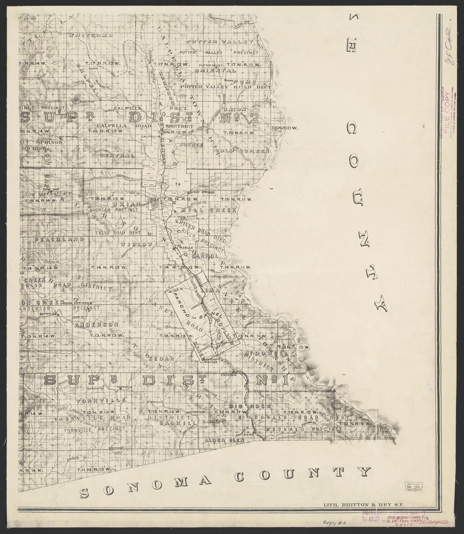 CA Drawer 163, Folder 13, Item 03 (Front) from Maps of California--counties Mariposa-Mendocino to 1937 1850 by Relic Map Company