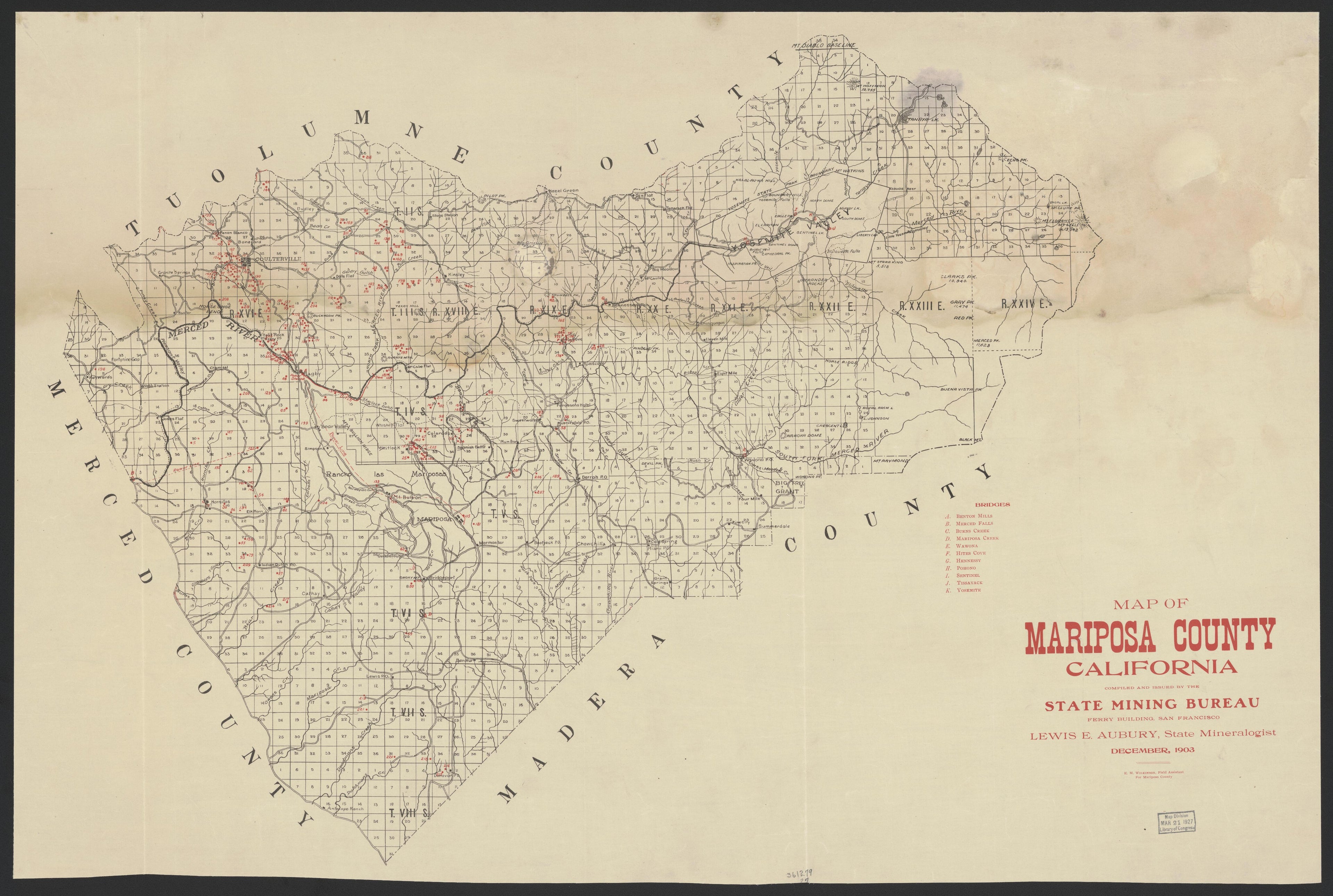 CA Drawer 163, Folder 01, Item 01 from Maps of California--counties Mariposa-Mendocino to 1937 1850 by Relic Map Company