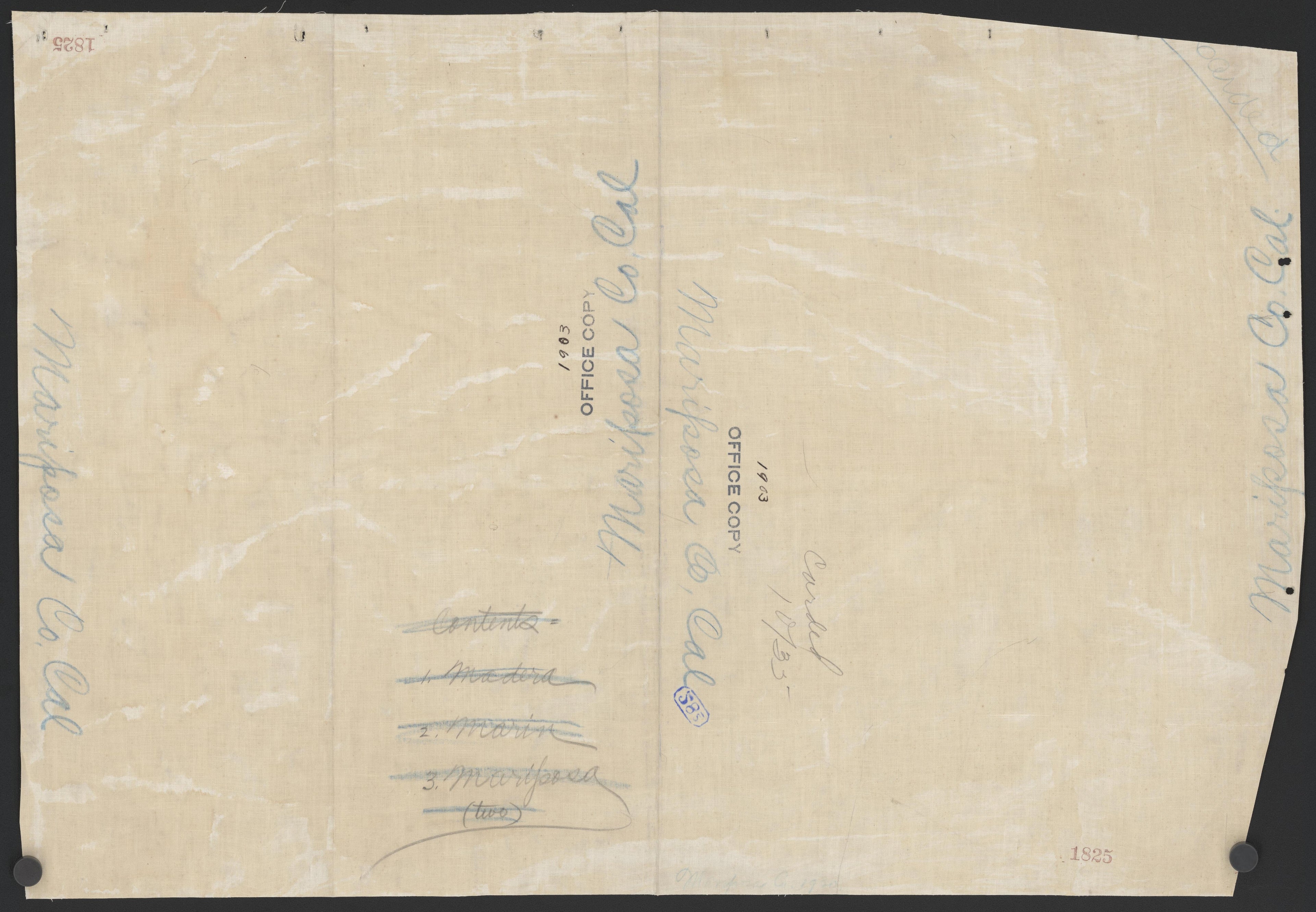 CA Drawer 163, Folder 01, Item 02 (Back) from Maps of California--counties Mariposa-Mendocino to 1937 1850 by Relic Map Company
