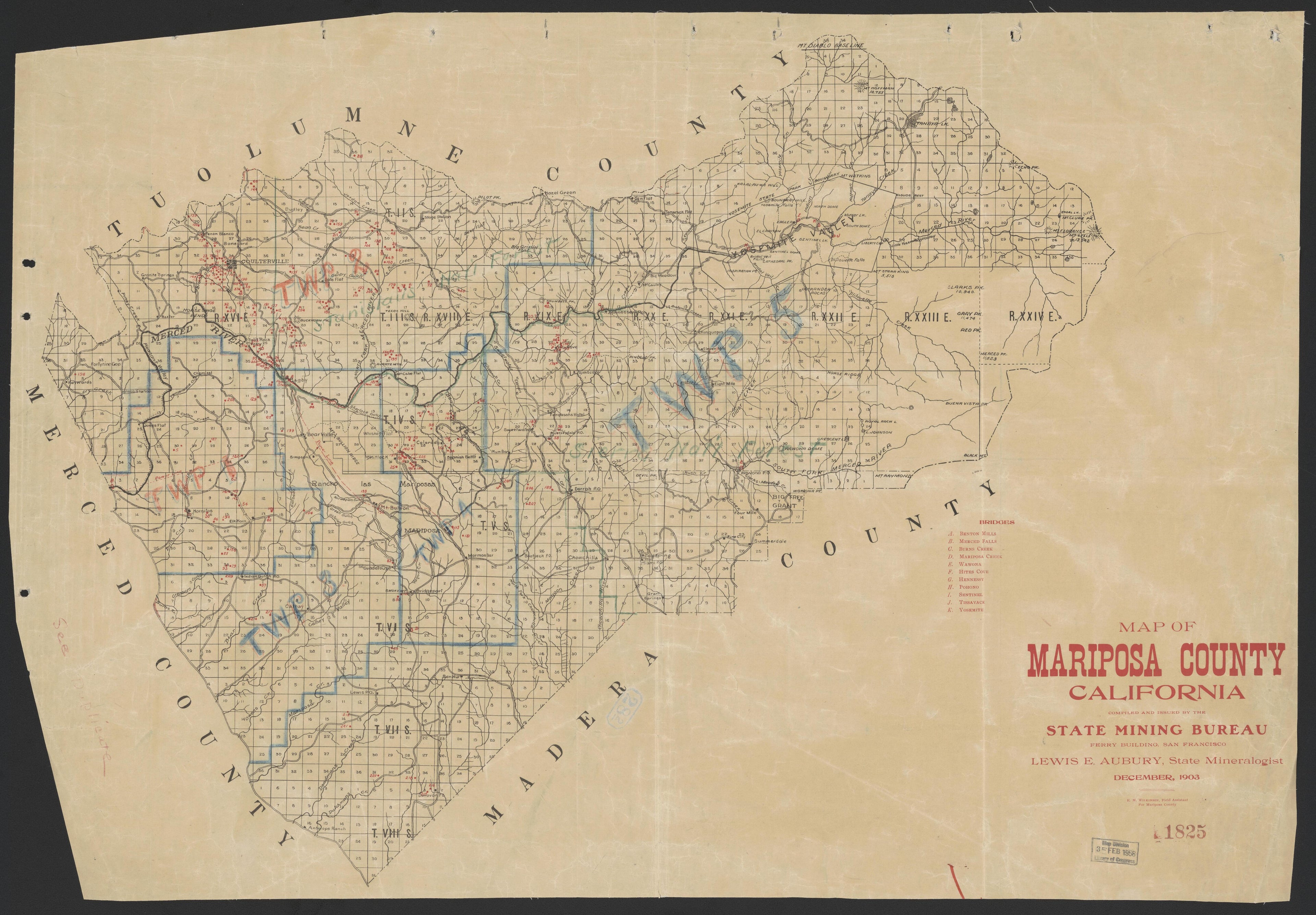 CA Drawer 163, Folder 01, Item 02 (Front) from Maps of California--counties Mariposa-Mendocino to 1937 1850 by Relic Map Company
