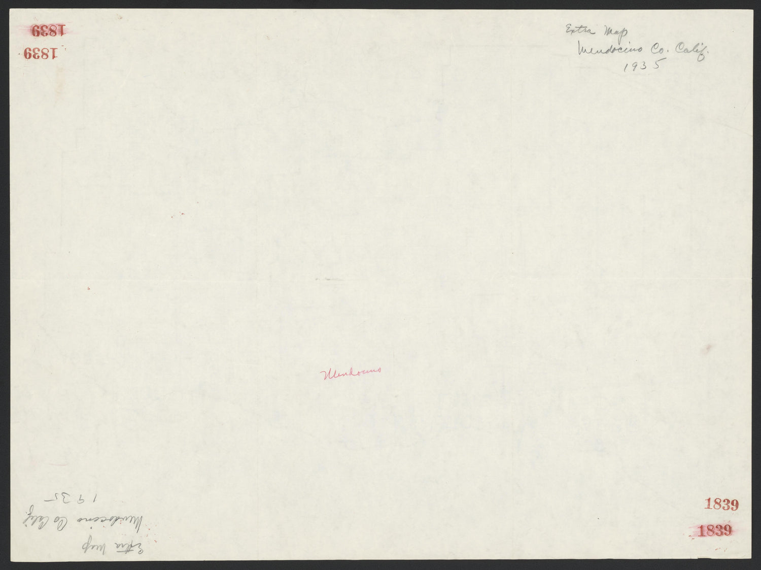 CA Drawer 163, Folder 24, Item 01 (Back) from Maps of California--counties Mariposa-Mendocino to 1937 1850 by Relic Map Company