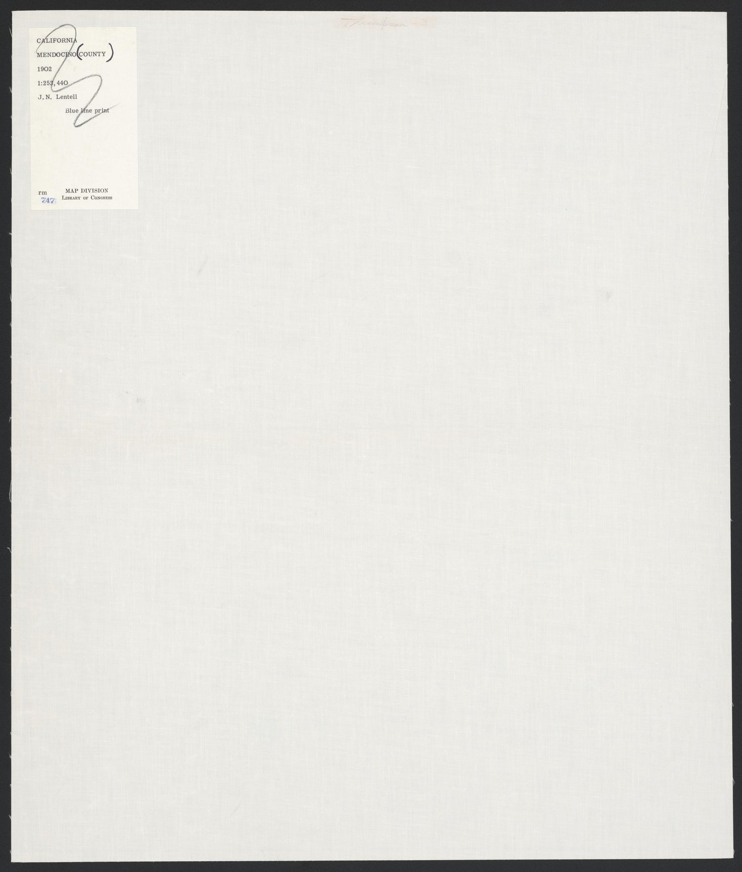 CA Drawer 163, Folder 14, Item 01 (Back) from Maps of California--counties Mariposa-Mendocino to 1937 1850 by Relic Map Company
