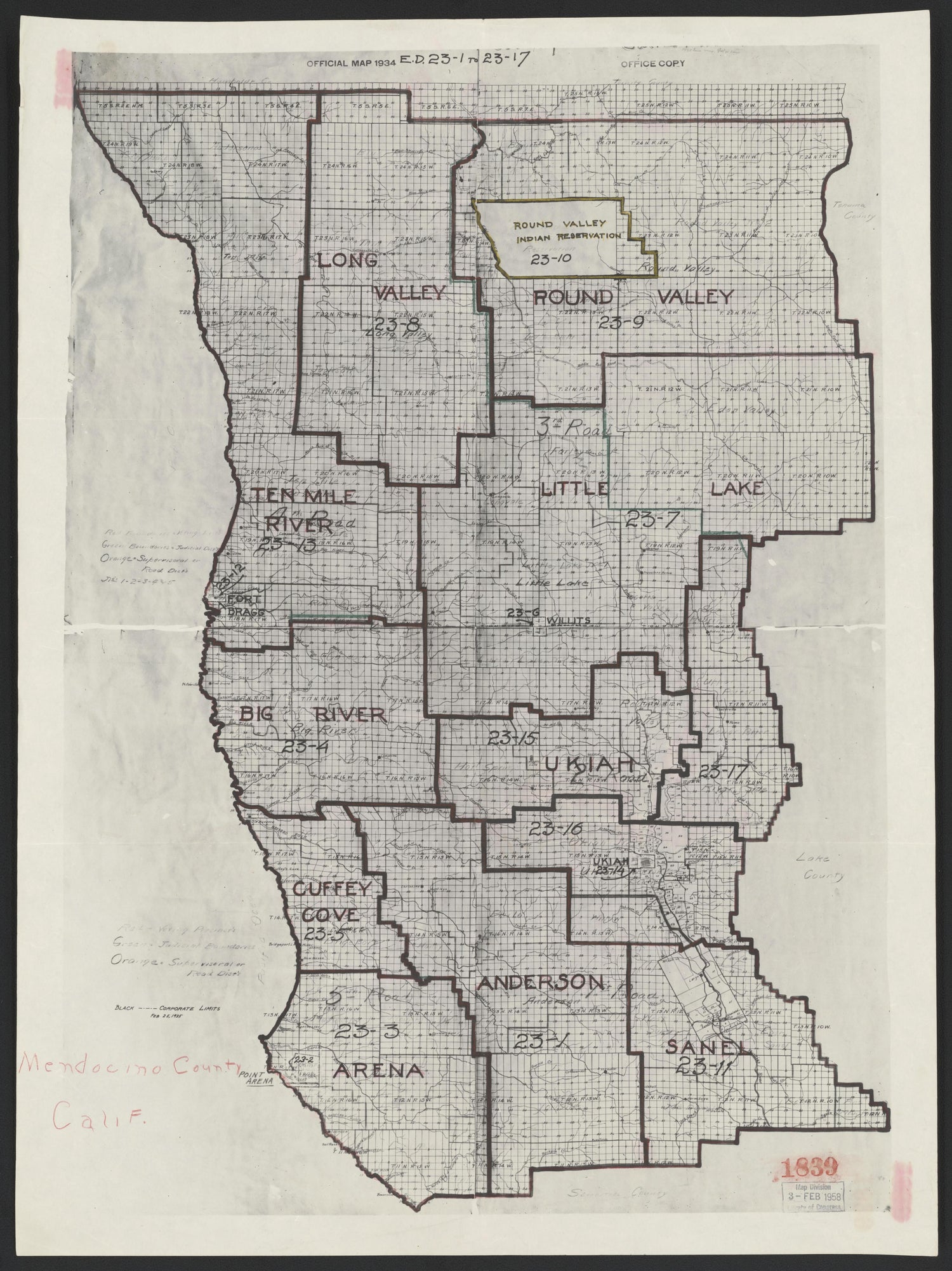 CA Drawer 163, Folder 24, Item 01 (Front) from Maps of California--counties Mariposa-Mendocino to 1937 1850 by Relic Map Company