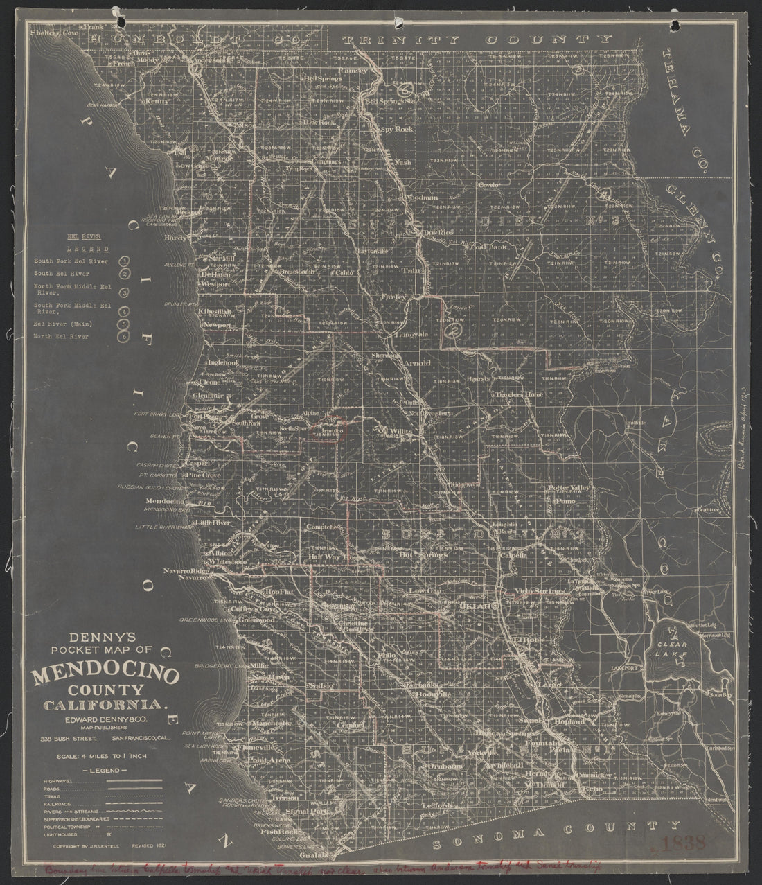 CA Drawer 163, Folder 22, Item 01 (Front) from Maps of California--counties Mariposa-Mendocino to 1937 1850 by Relic Map Company