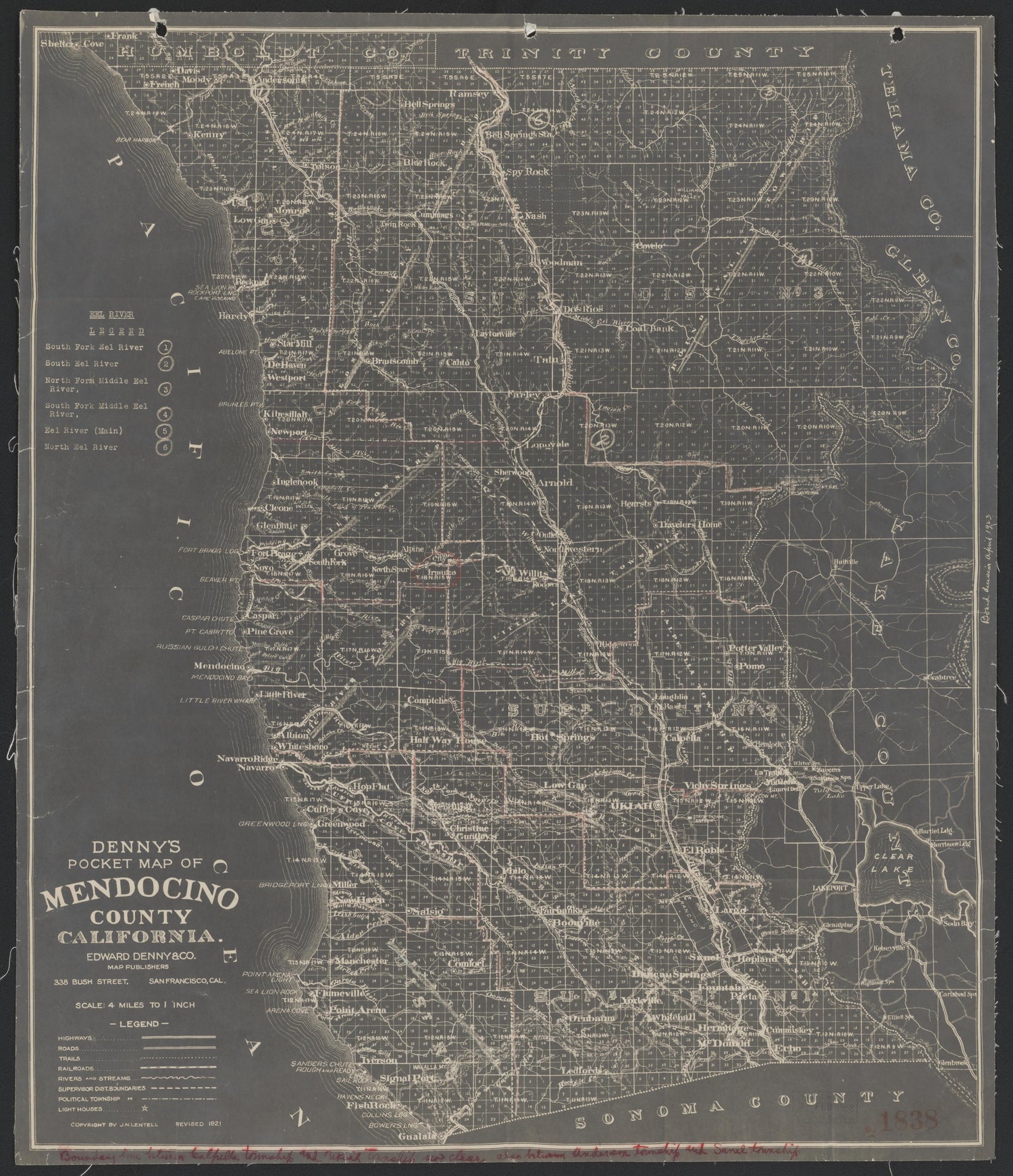 CA Drawer 163, Folder 22, Item 01 (Front) from Maps of California--counties Mariposa-Mendocino to 1937 1850 by Relic Map Company