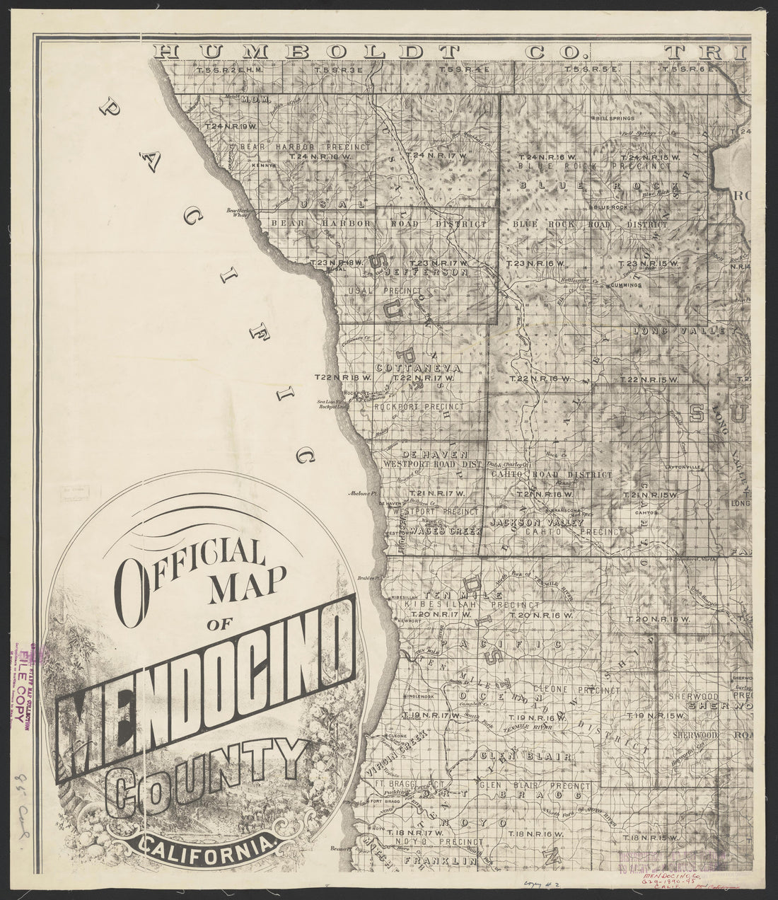 CA Drawer 163, Folder 13, Item 01 (Front) from Maps of California--counties Mariposa-Mendocino to 1937 1850 by Relic Map Company