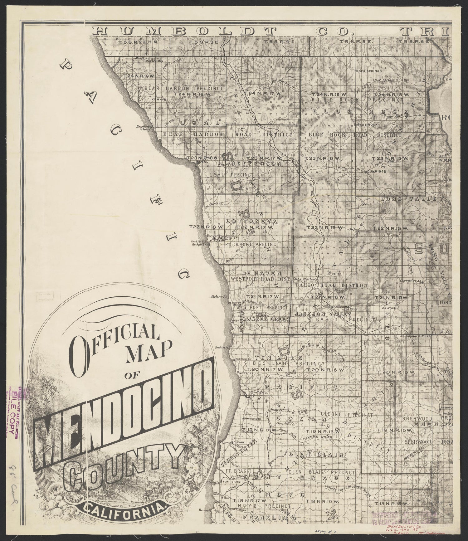 CA Drawer 163, Folder 13, Item 01 (Front) from Maps of California--counties Mariposa-Mendocino to 1937 1850 by Relic Map Company