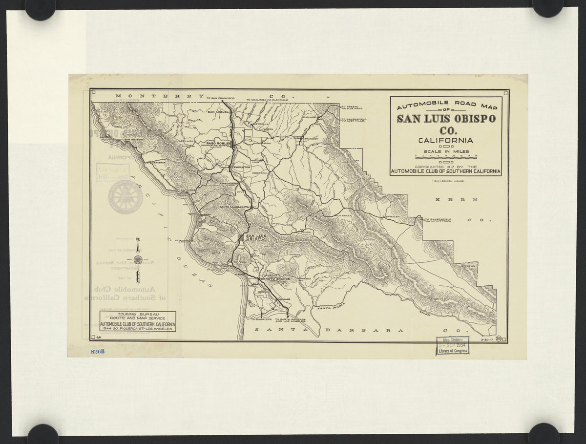 CA Drawer 190, Folder 08, Item 02 from Maps of California--counties San Luis Obispo to 1938 1850 by Relic Map Company