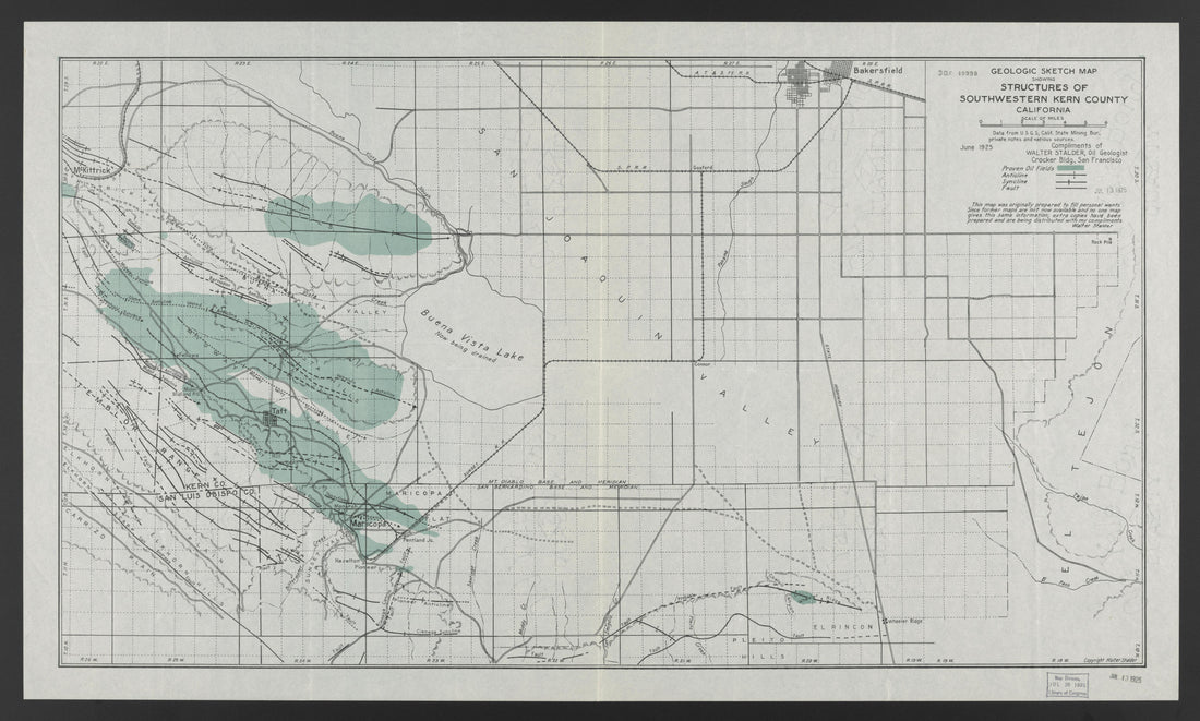 CA Drawer 145, Folder 19, Item 01 from Maps of California--counties Kern 1902-1937 by Relic Map Company