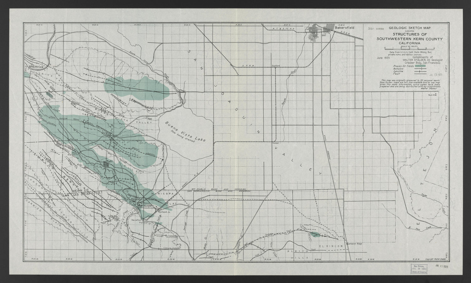 CA Drawer 145, Folder 19, Item 01 from Maps of California--counties Kern 1902-1937 by Relic Map Company