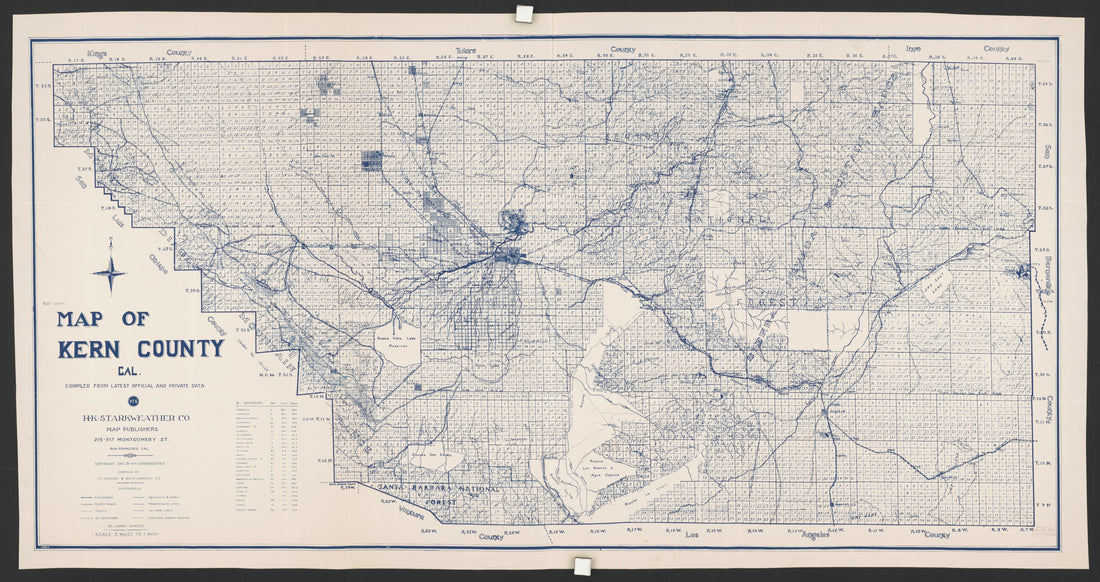 CA Drawer 145, Folder 09, Item 01 (Front) from Maps of California--counties Kern 1902-1937 by Relic Map Company