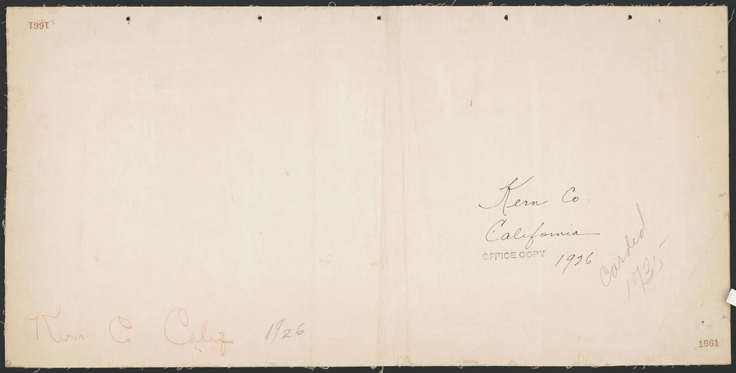CA Drawer 145, Folder 24, Item 01 (Back) from Maps of California--counties Kern 1902-1937 by Relic Map Company