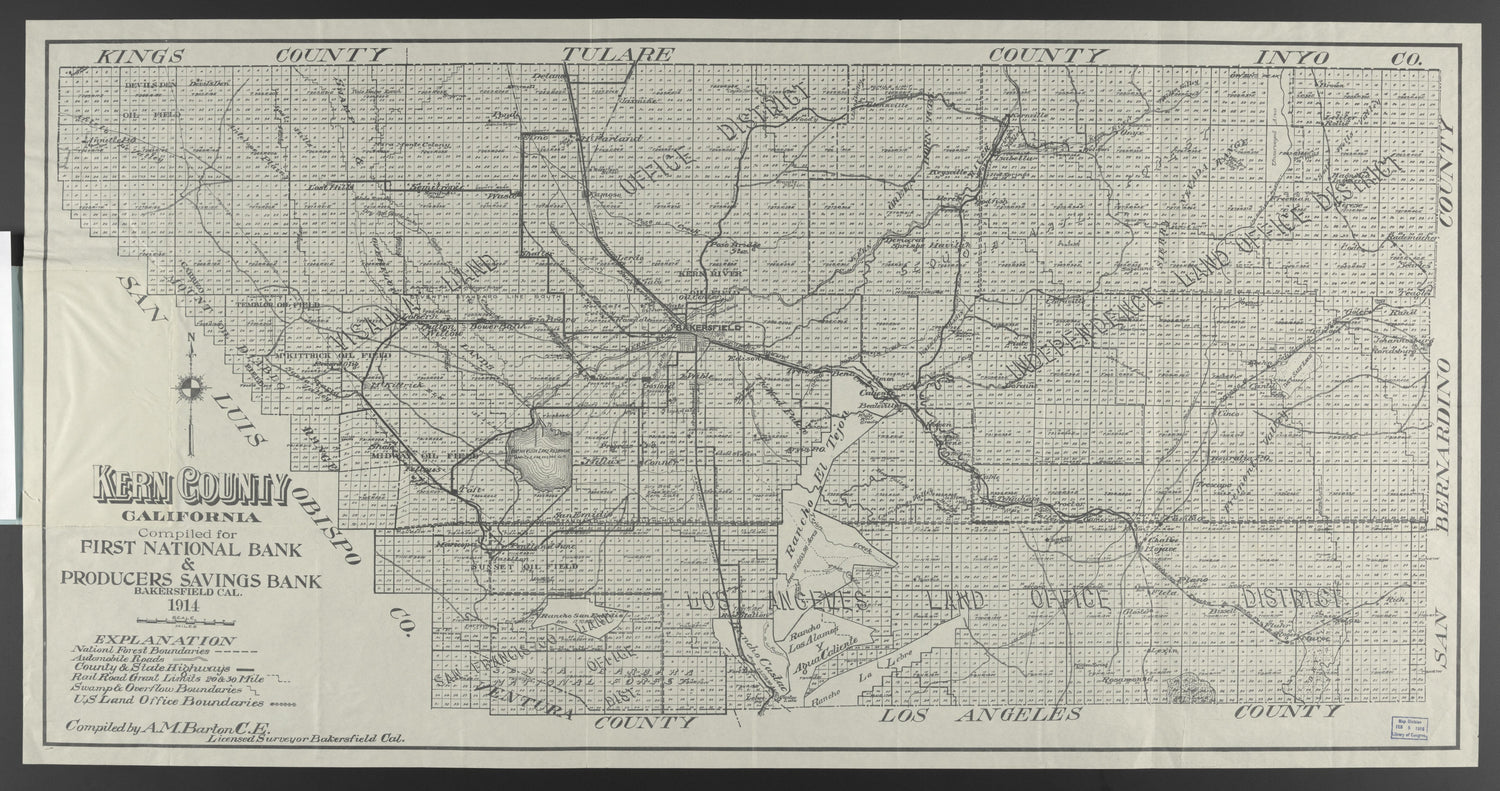 CA Drawer 145, Folder 12, Item 03 from Maps of California--counties Kern 1902-1937 by Relic Map Company