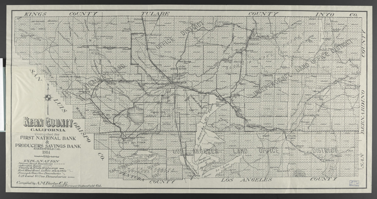 CA Drawer 145, Folder 12, Item 03 from Maps of California--counties Kern 1902-1937 by Relic Map Company
